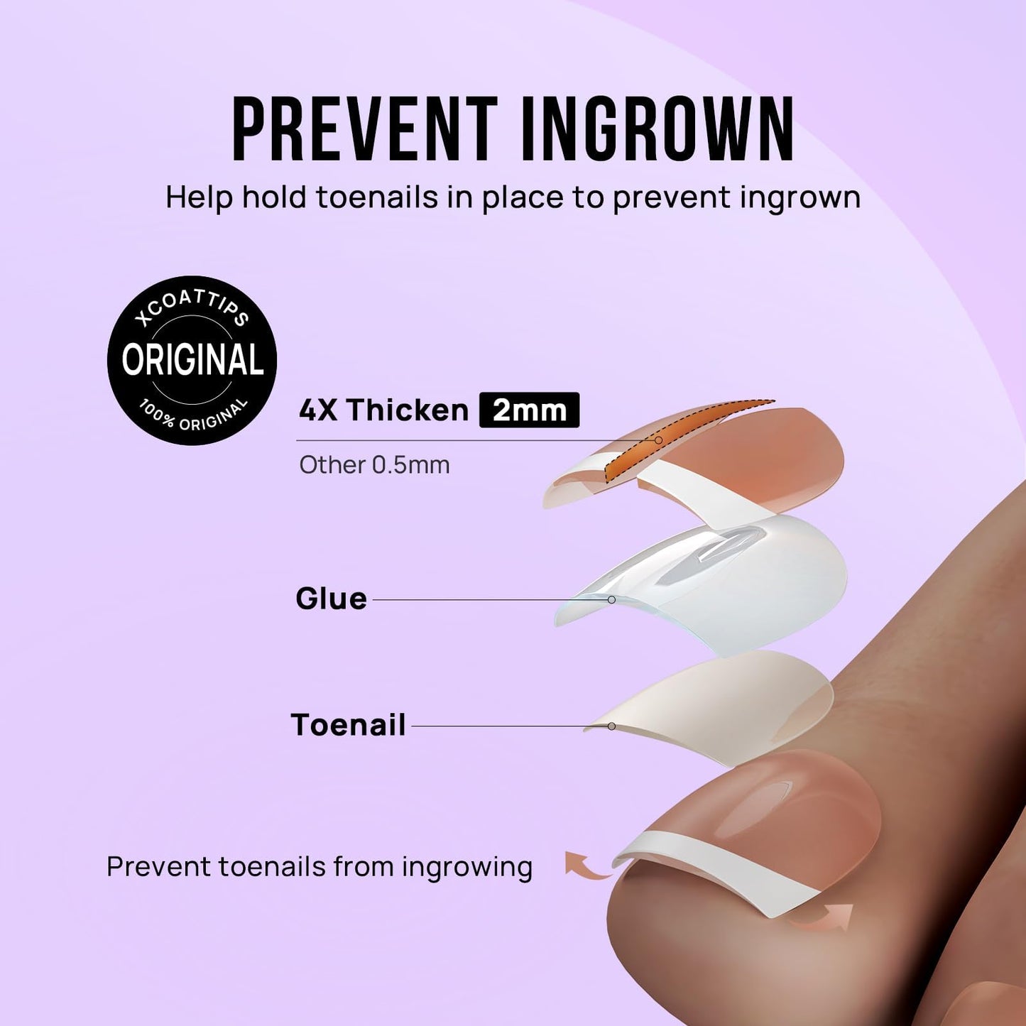 BTArtbox Press on Toenails Short, White French Tips Press on Toe Nails Square, Light Weight & Fit Perfectly Glazed Glue On Toenails with Glue, Fake Toe nails in 16 Sizes- 32 Kit, Hope Hope