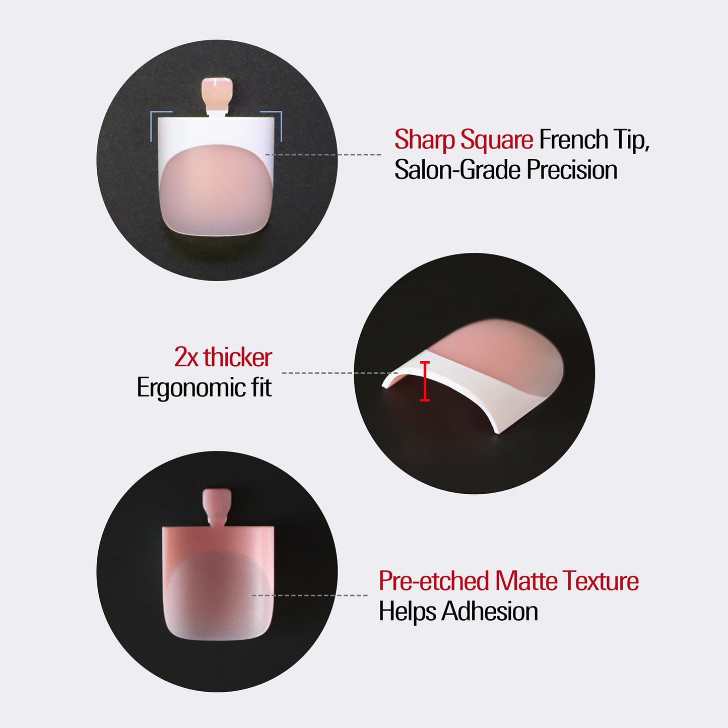 YeeLam Toe Nail Press Ons – Sharp Square French Tip Toenail Press Ons, 300 Pcs Baby Pink Toe Nail Tips, Affordable Luxury Press On Toenails for Women