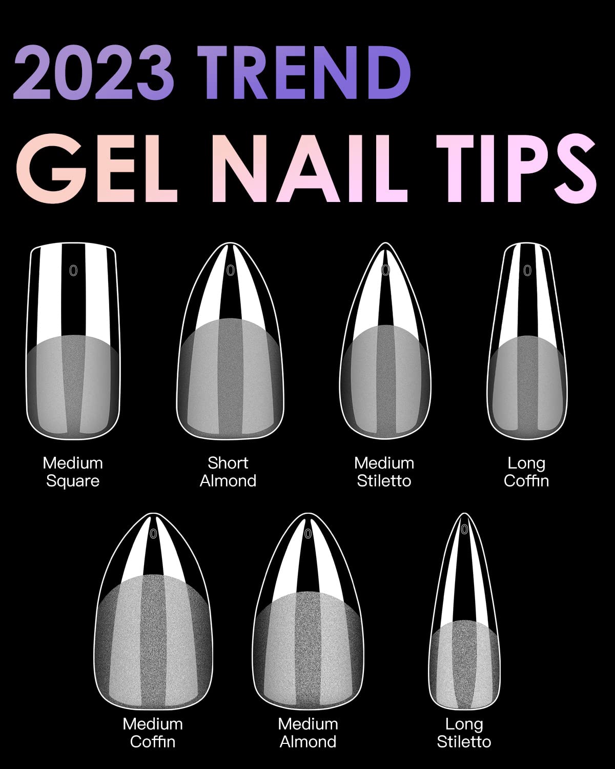 Soft Gel Nail Tips Long Stiletto, 120PCS Pre Buff Full Cover Nail Extenison Tips Half Matte Gel Nail Tips BORNBYME