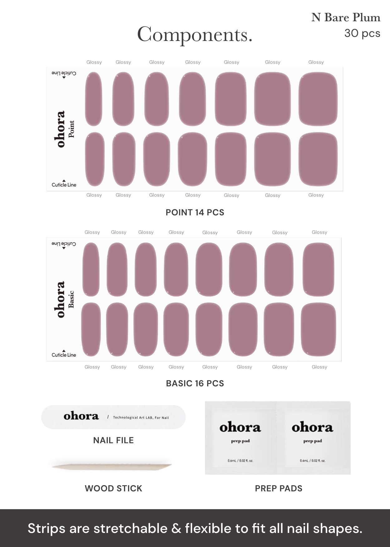 ohora Semi Cured Gel Nail Set of 2 (N Bare Plum & N Tint High-Teen) - Professional Salon-Quality Nail Care