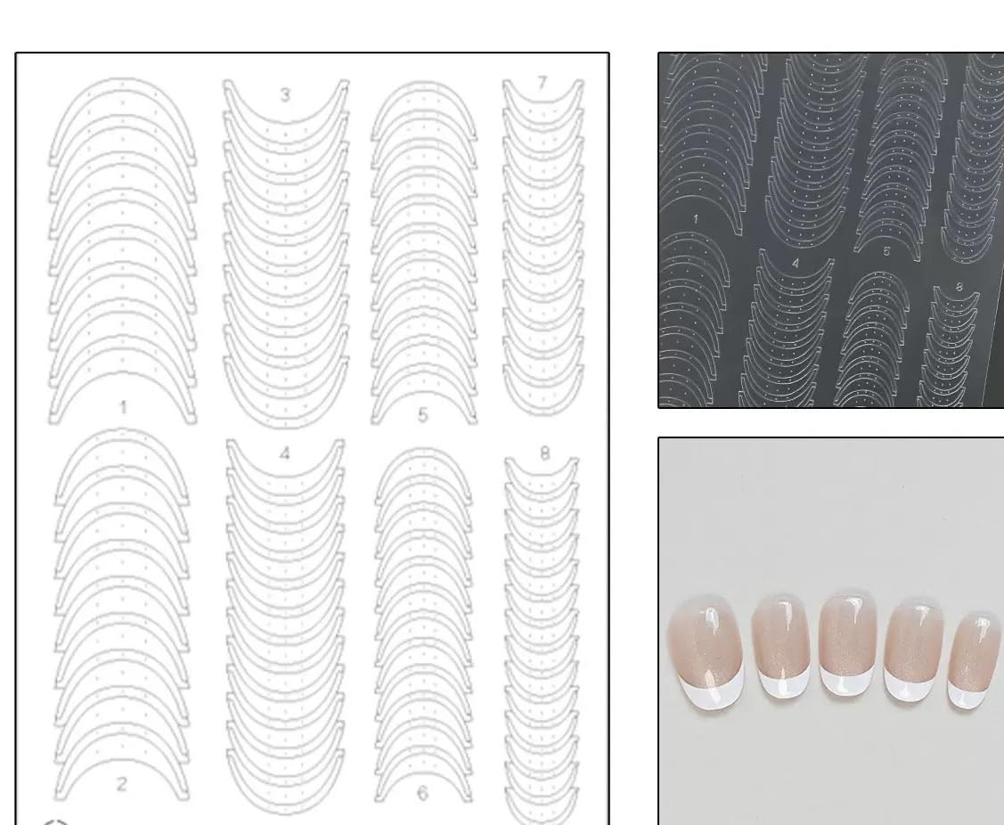 French Gradient Nail Art Three-piece set with 50 Soft Sponges, 3 Sheets Stiletto Nail Stickers, 1 Nail Art Pen