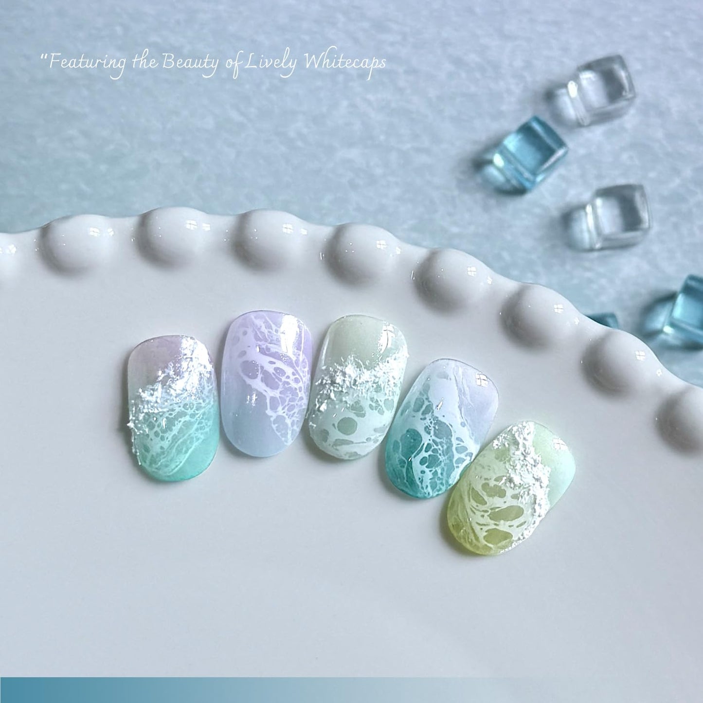 GAOY 16ml White Blooming Wave Nail Gel, Effortless Spreading Effect for Realistic Ocean Wave Design, Use with Gel Polish for Nail Art DIY