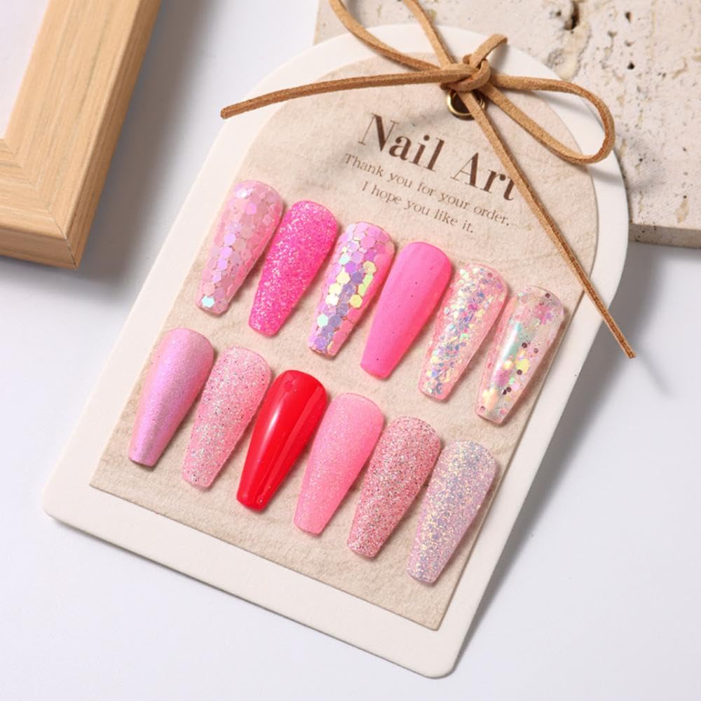 Pink Glitter Mermaid Nail Art Sequins 3D Flakes Laser Ombre Nail Glitter Design Shiny Glitters Powder Accessories for Women Girls Manicure DIY Nail Art Decorations