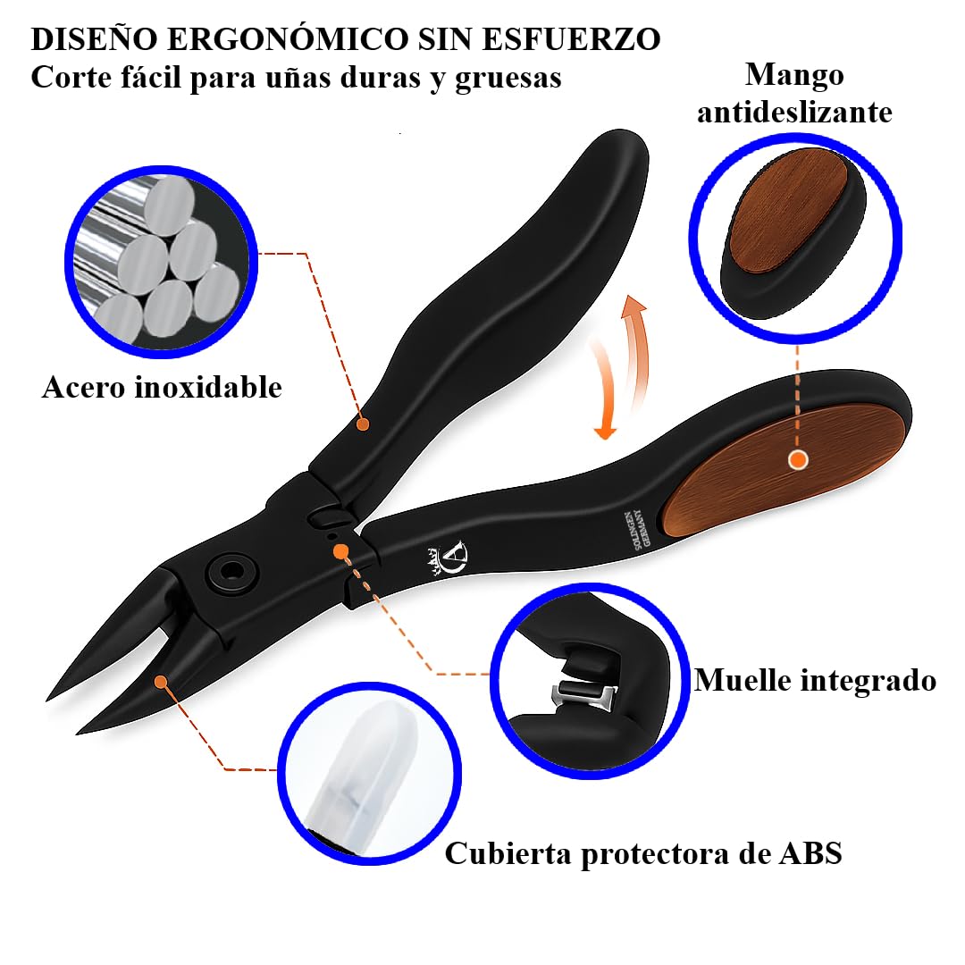 Made in Solingen, Germany - Apexay Cuticle Trimmer, Stainless Steel Cuticle Cutter for Men & Women, Manicure & Pedicure, Sharp, Durable, Rust-Resistant Nail Care Tool (Black)