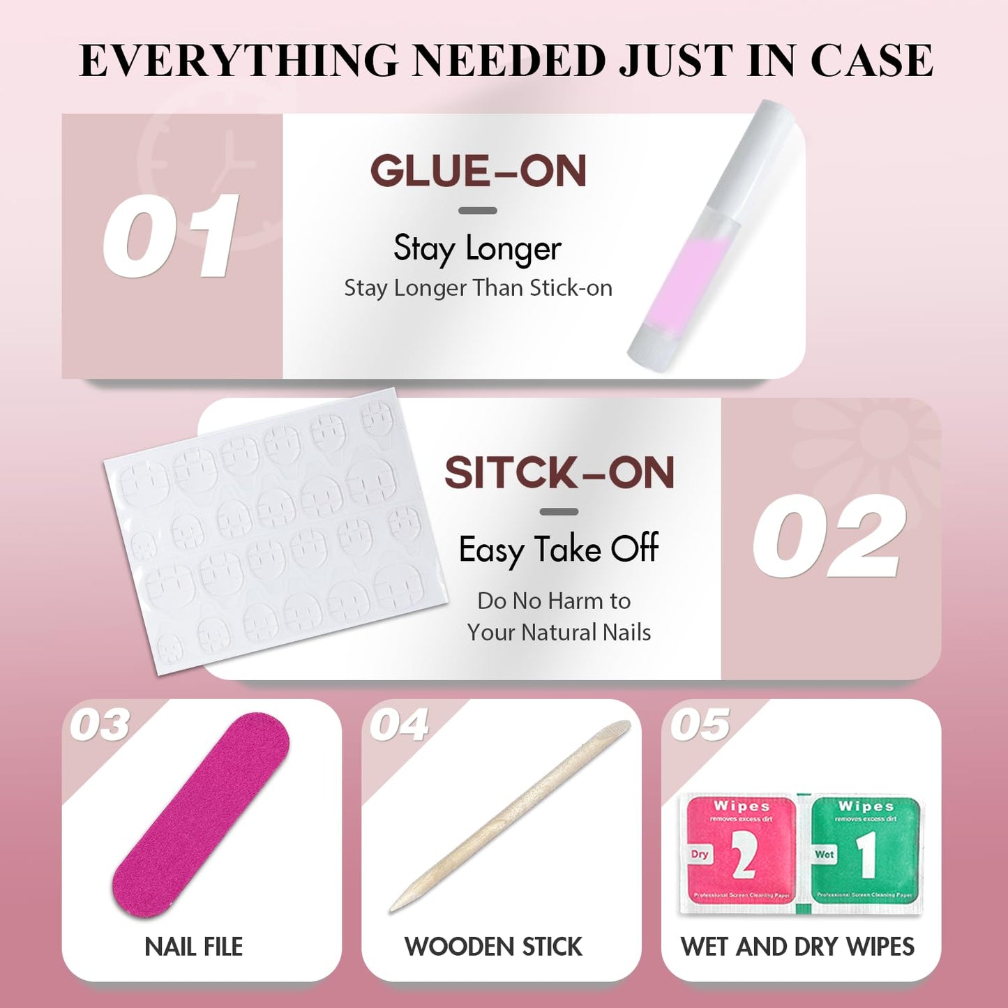 KQueenest Baby Pink Press On Nails Short - Acrylic Press On Nails Coffin, Sheer Pastel Rose Pink Fake Nails with Glue, Glossy Opaque, Ballerina Reusable Soft Gel Glue on Nails for Women, 30 Pcs