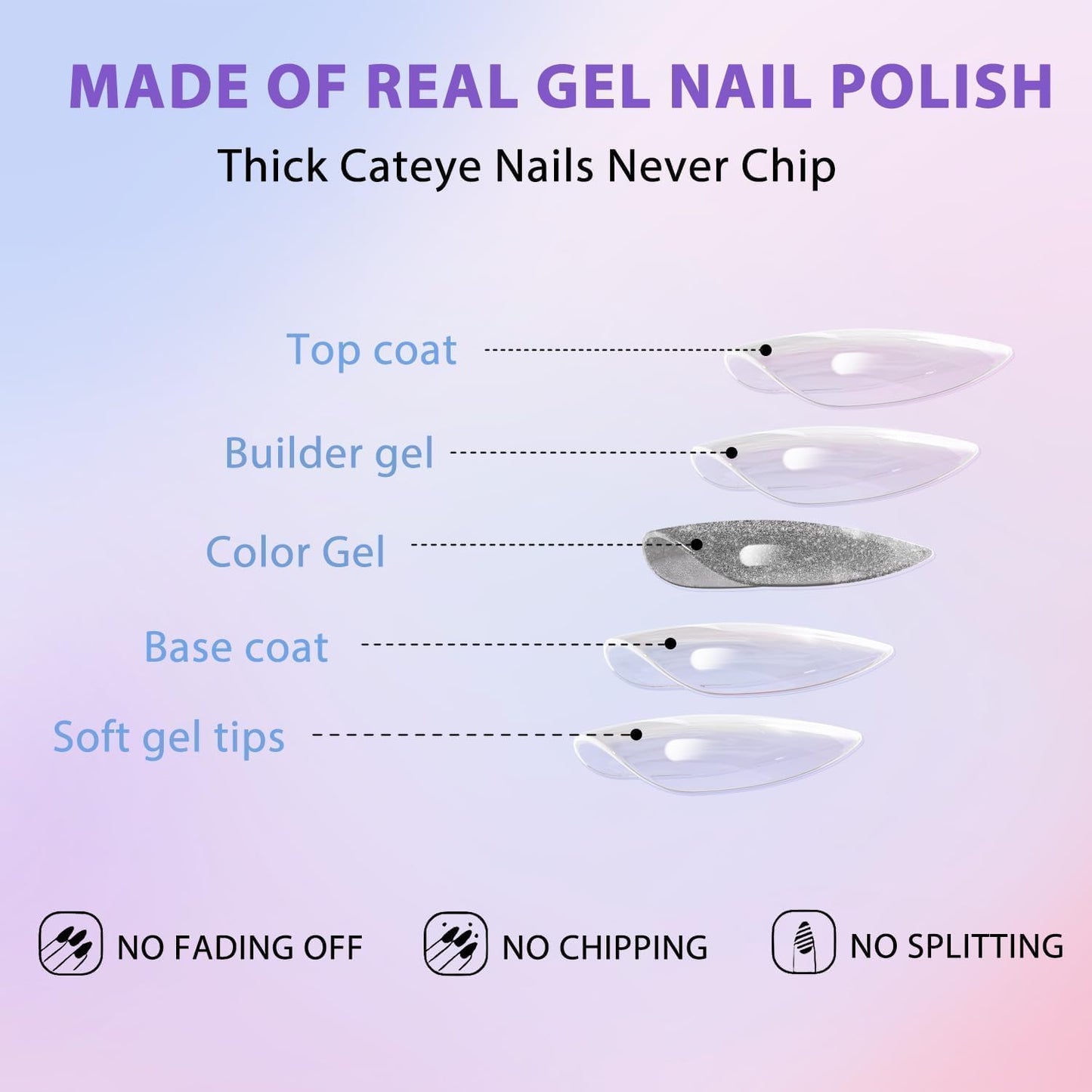 KQueenest Cat Eye Gold Press on Nails Almond, Chrome Press on Nails Medium, Sparkly Shiny Soft Gel Fake Nails, Glitter Yellow Glue on Nails Medium Stiletto for Women Small Hand, for Party, 30 Pcs