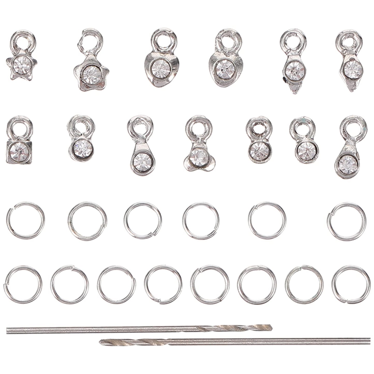 FOMIYES Nail Jewels 2 Sets Dangle Nail Art Charms, 3D DIY Nail Jewelry Decoration, Metal Rhinestones Nail Piercing Tool for Nails Jewelry Crafting Heart Pendant