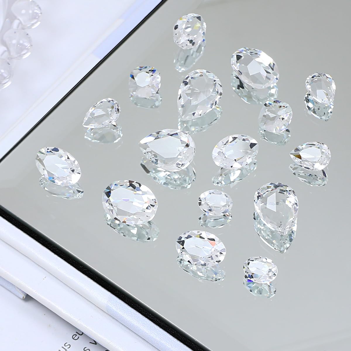 JINJIAO Large Nail Art Rhinestone,Pointback Mix Shape Nail Charms Transparent 3D Nail Diamonds 3 Style Nail Gems for Nail Art Decoration DIY Crafts