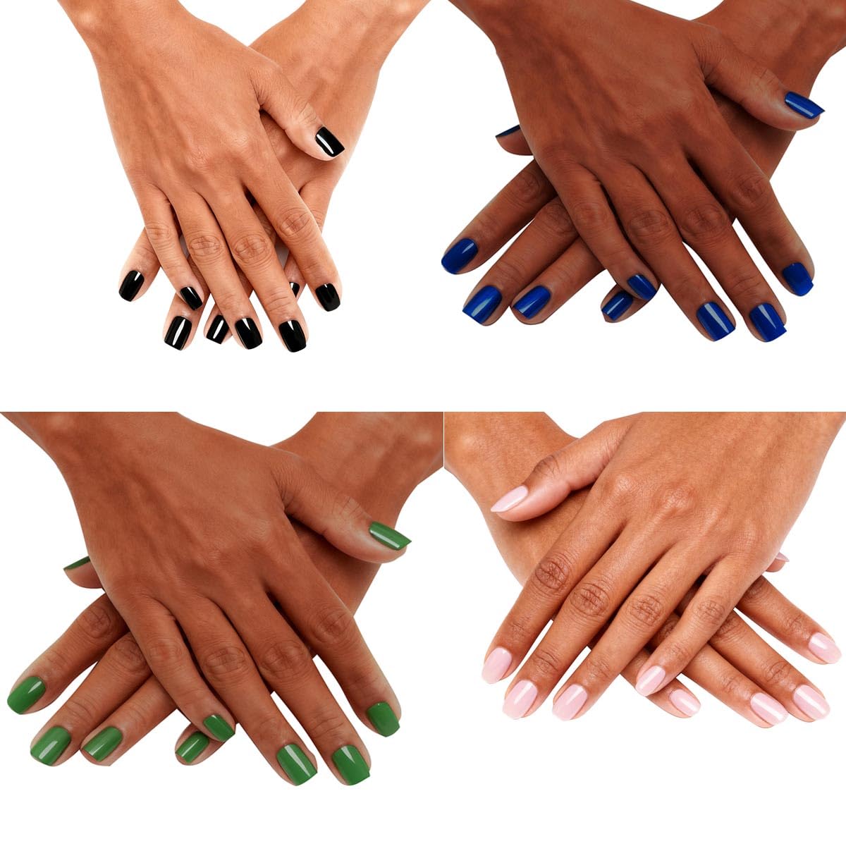 576pcs Square Press on Nails Medium, Mixed Colors Press on Nails Full Cover Glossy Acrylic Glue on Nails for Women Girls Nails Design