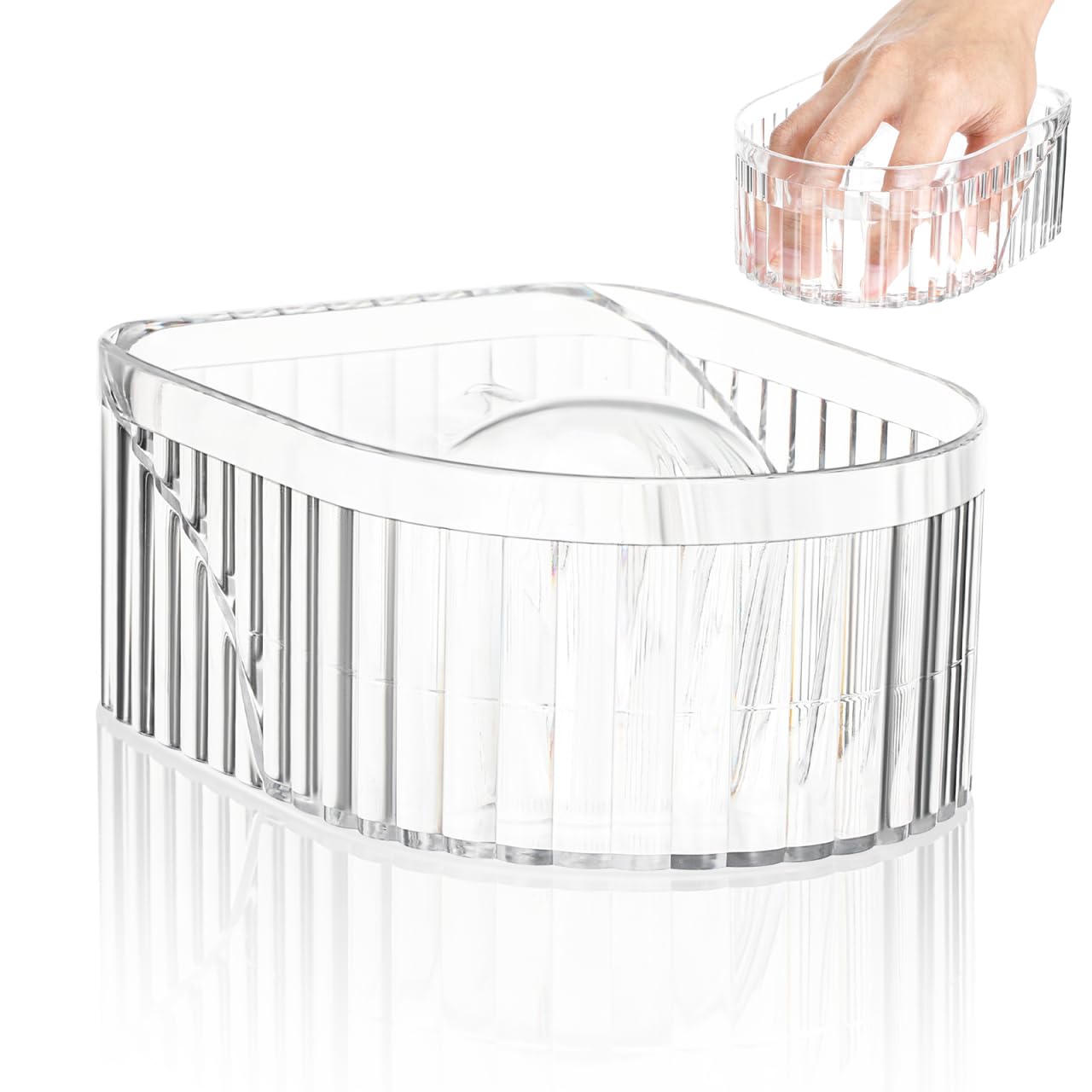 FOMIYES Nail Soaking Bowl: Acrylic Manicure Tray for Softening Cuticles & Removing, Stylish Design for Home Salon Use for Home Nail Salon Supplies Polishing Remover Treatment