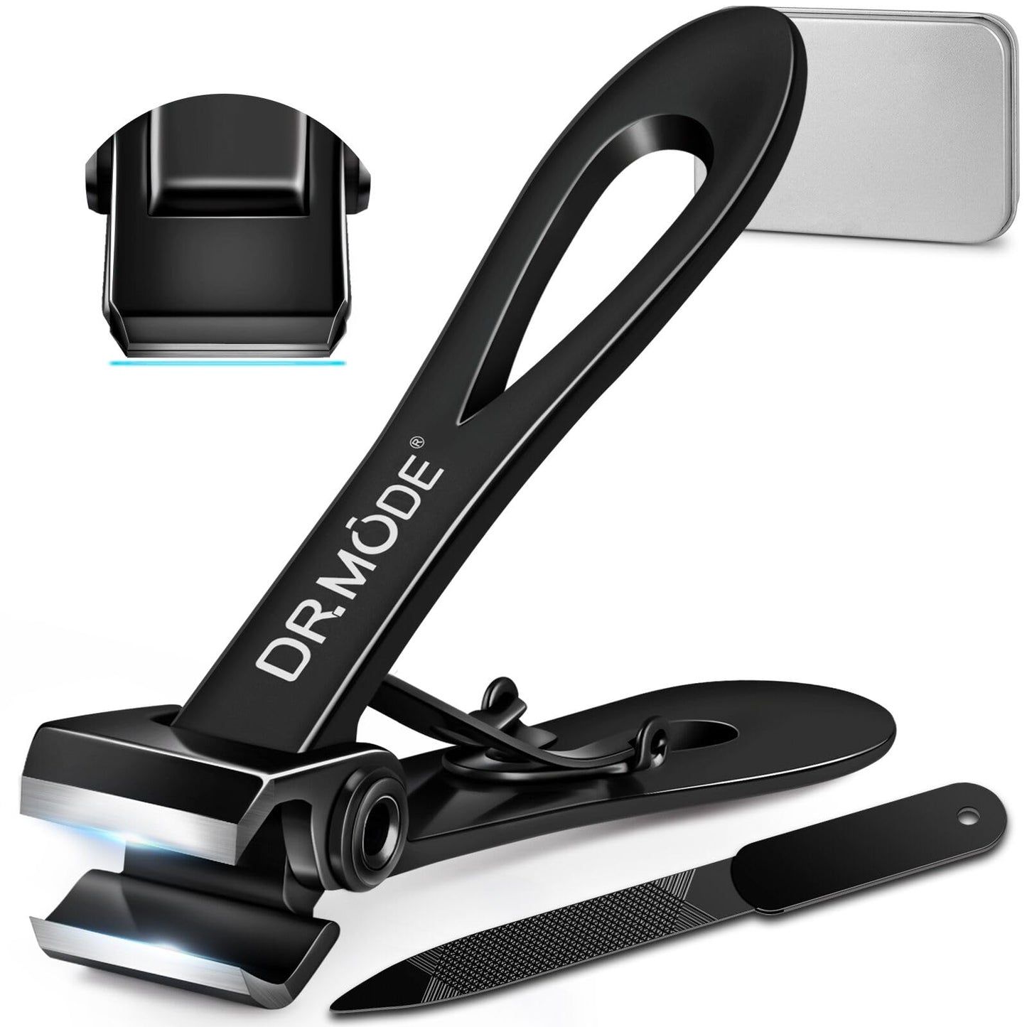 Straight Nail Clippers for Thick Nails, Heavy Duty Large Toenail Clippers for Seniors with 17mm Wide Jaw Opening, Ultra Sharp Stainless Steel Toe Nail Clippers Cutter for Men with File