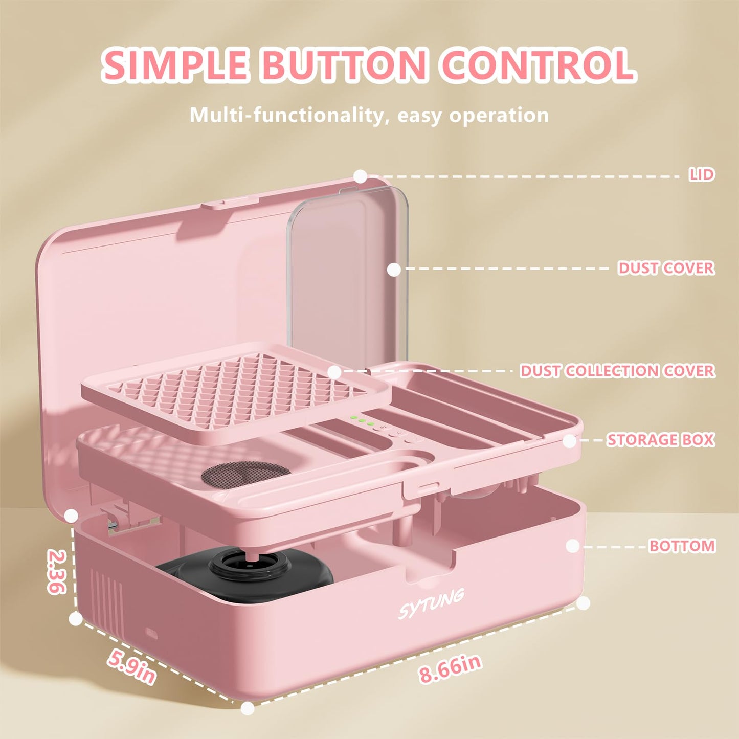 Cordless Electric Nail File Dust Collector Professional kit, Rechargeable15000RPM Nail File Set, Nail Kits for Beginners Portable Nail Drill Machine kit for Acrylic Nail Polishing Salon and Home,Pink