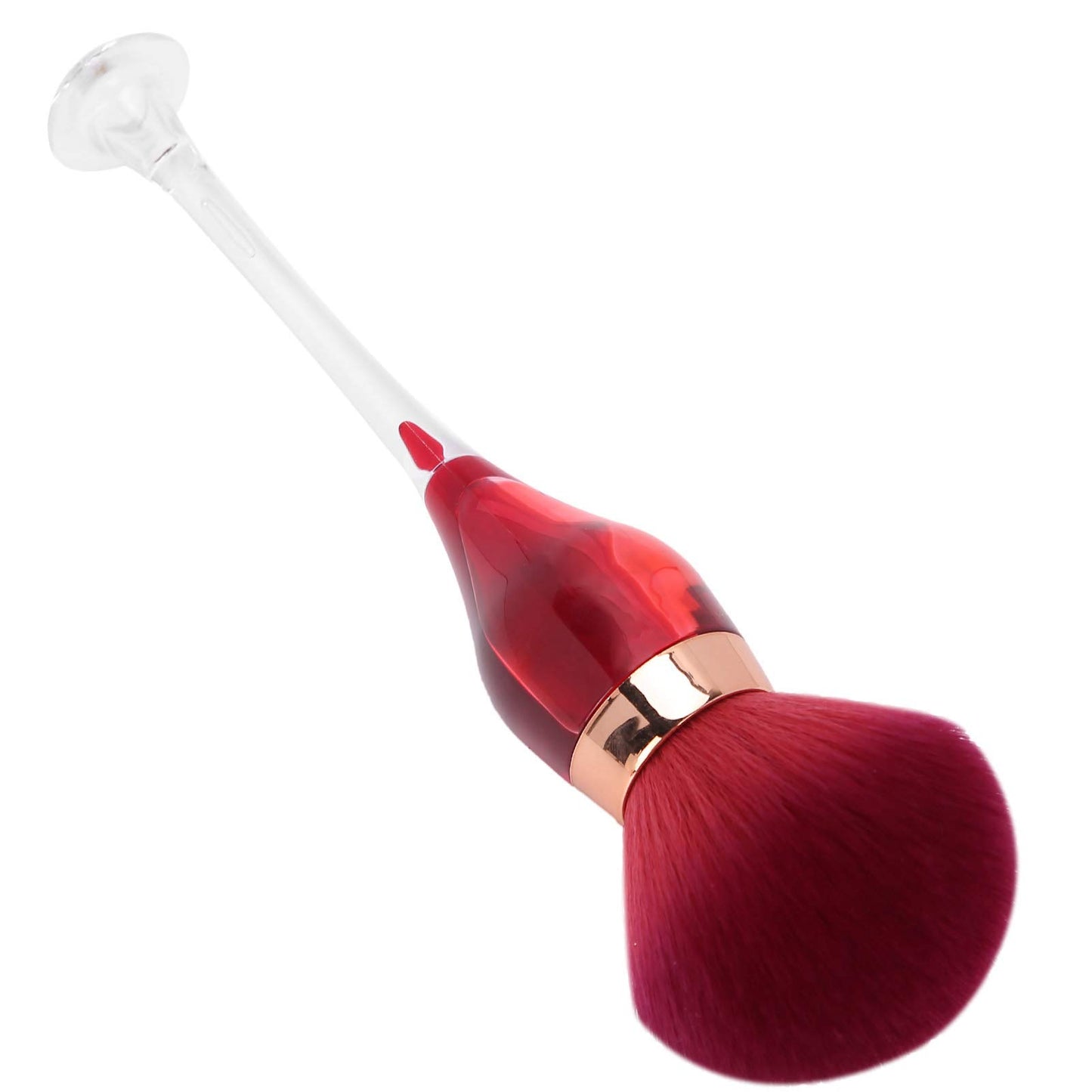 Nail Brush Dust Remover,Nail Dust Cleaning Brush Nail Art Powder Remover Brush Cleaner Makeup Blush Brushes(Rose red)
