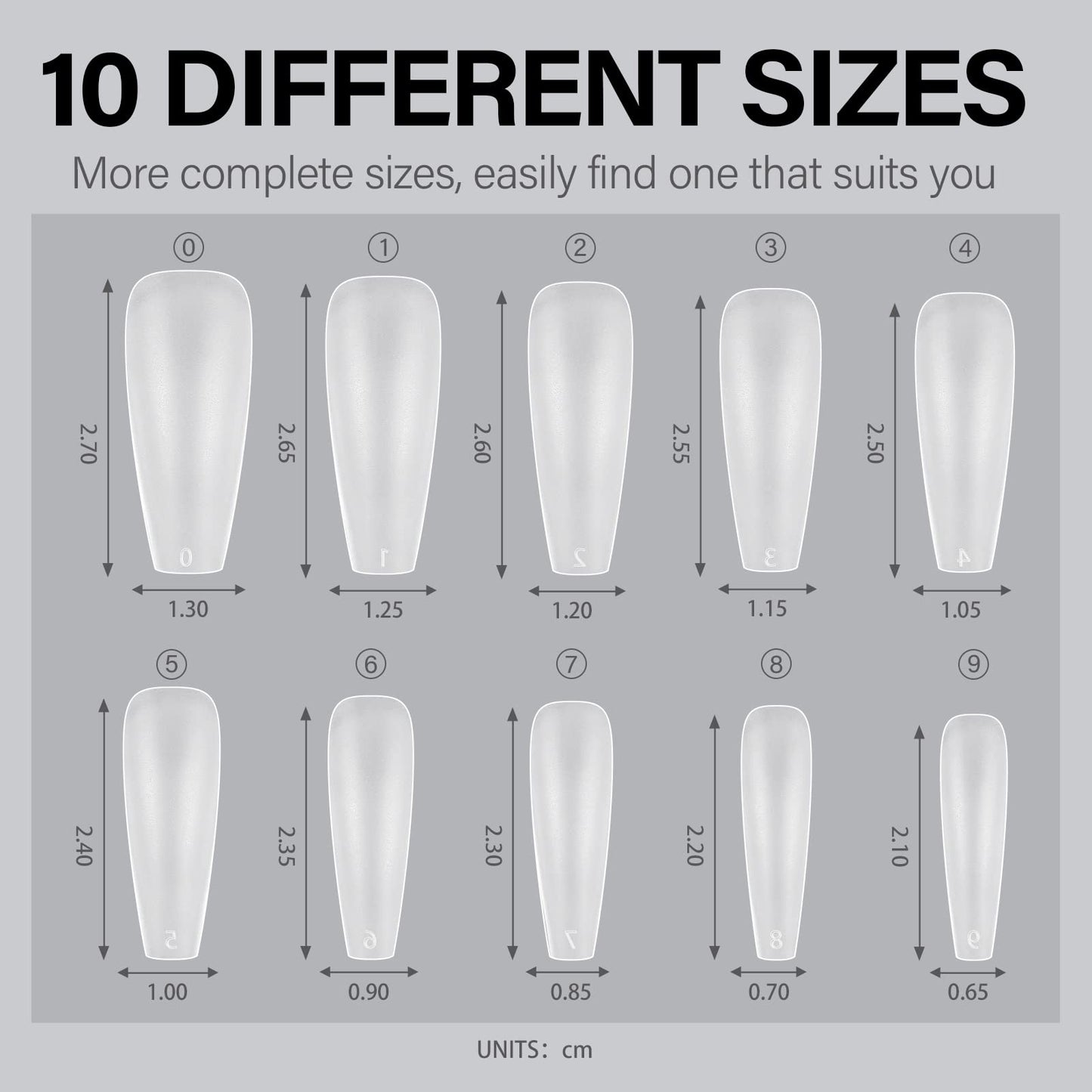 AILLSA Medium Coffin Nails Tips - Upgraded Matte Soft Full Cover Gel Nail Tips No Filed, 240Pcs Pre-shaped Gelly Tips Acrylic Clear Fake Press On Nail Tips for Soak Off Nail Extension 10 Sizes