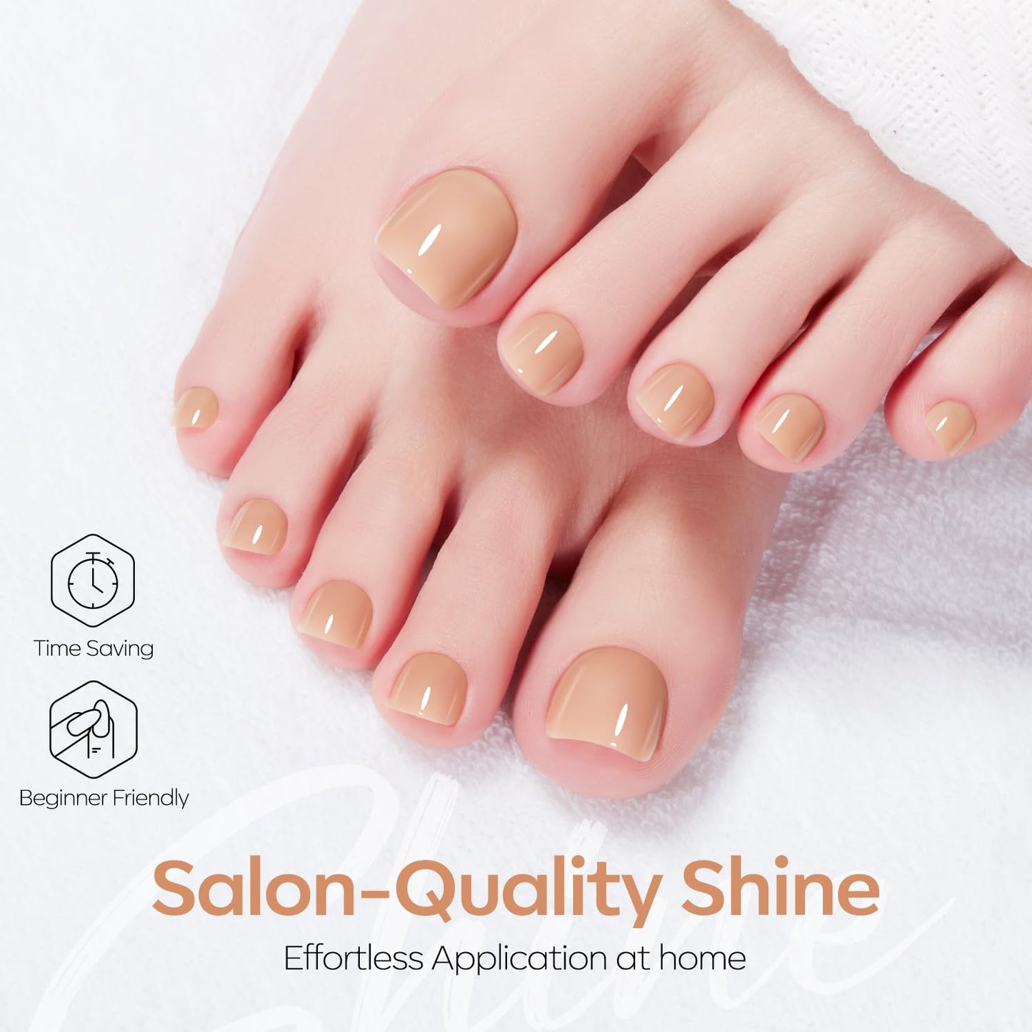 Modelones Press on Toenails Short, Sheer Nude Toe Press on Nails Square, Reusable Nail Kit with Nail Glue Adhesive Tabs Mini Nail File, Toe Nails 36Pcs 18Sizes, Spring Summer Women Girl Gift