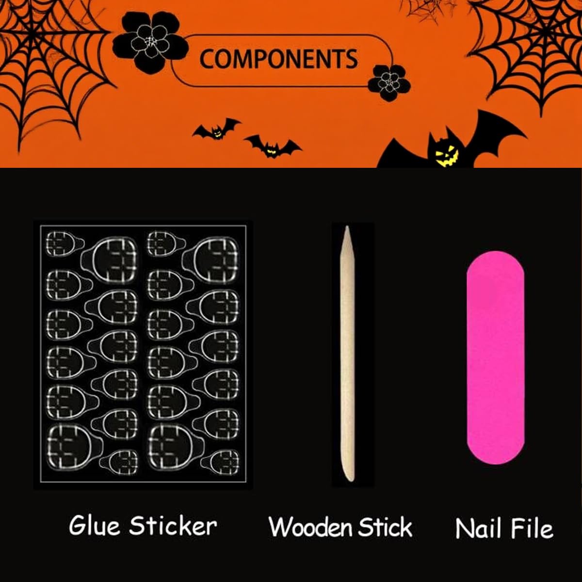 Thanksgiving Press on Nails Short Square Fake Nails Maple Leaves False Nails Holographic Full Cover Acrylic Nails with Glitter Design Stick on Nail Orange Glue On Nail for Women Girl Manicure 24Pcs