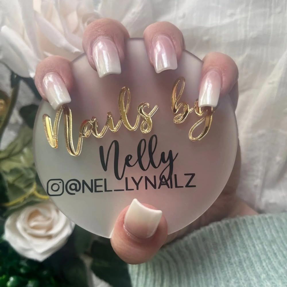 Custom Nail Logo,Personalized 3D Acrylic Nail Photo Prop,Nail Technician Gift,Prop for Nail Techs, Nail Selfie,Nail Photo Prop (white,10cm)