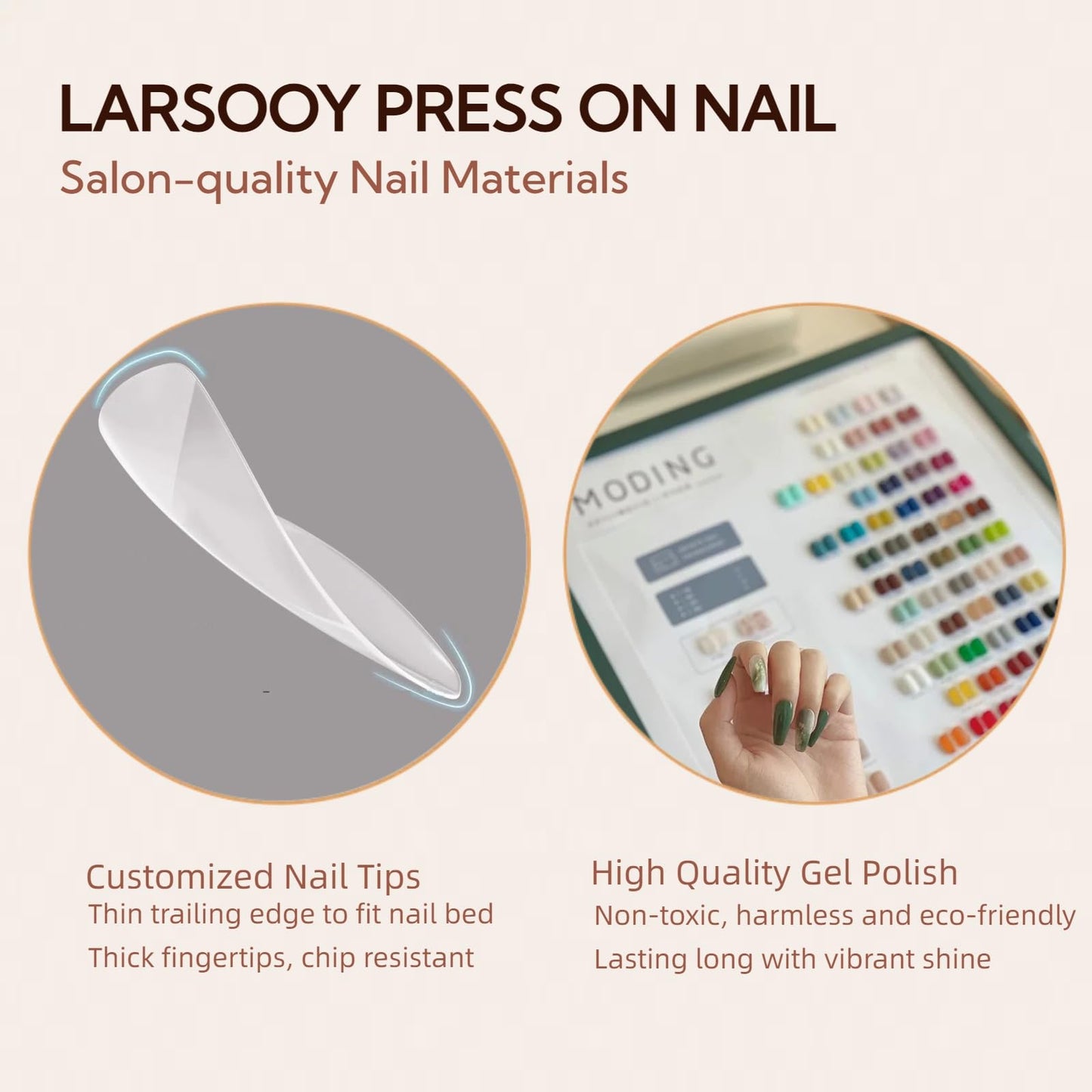 LARSOOY Nails Handmade Press on Nails Almond | Handmade Nails with Polka Dots Design | Reusable Fake Nails for Cool Girls | False Nails 10 Pcs(Golden Toe Shoe, S)