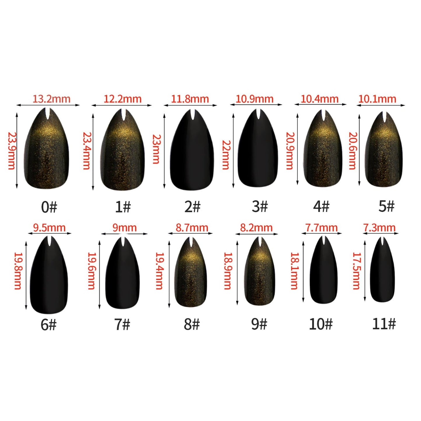Hkanlre Press On Nails Almond-Glossy Press on Nails Medium,French Fake Nails for Women,Natural Reusable Bling Nails