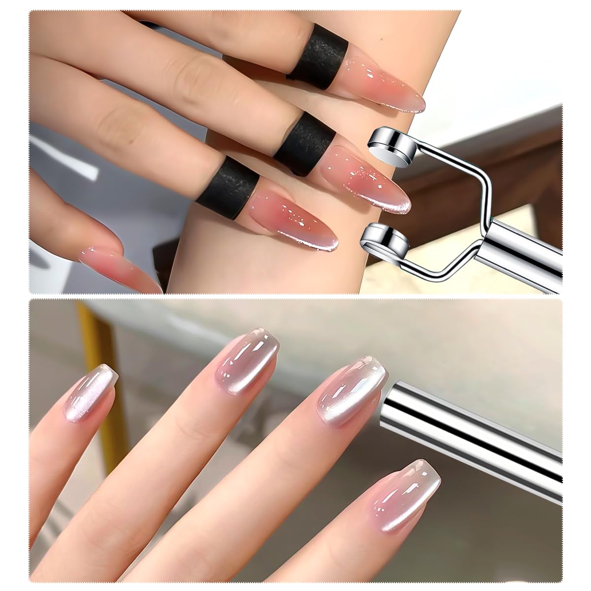 3 IN 1 Cat Eye Magnet for Nails,Y-Shaped Double Head Nail Magnetic Wand,Cat Eye Gel Polish Nail Art Design Tools Multifunctional Powerful Force Magnets Pen for Home DIY, Salon Manicure