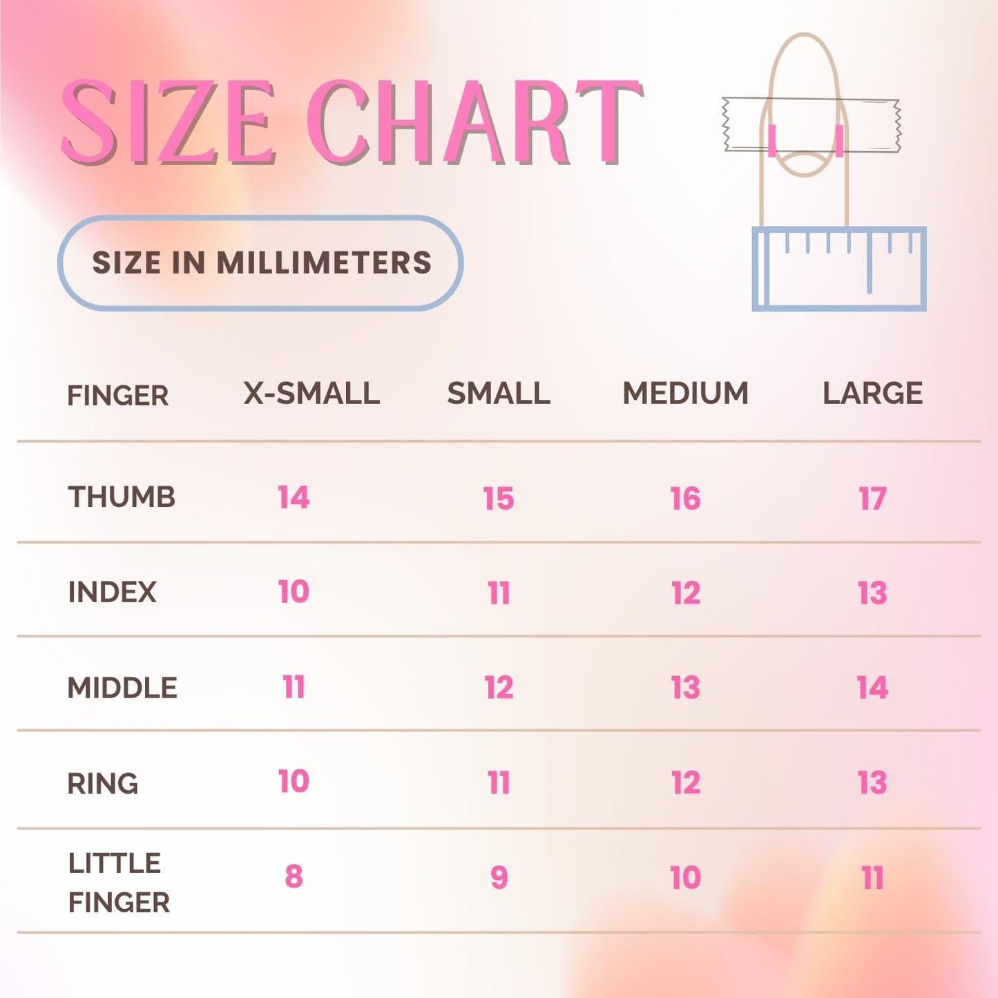 3H Luxury Handmade Press-On Nails Celestial Heart (Pink Small), Reusable Artificial Fake Nails Kit, Salon-Quality Artificial Nails