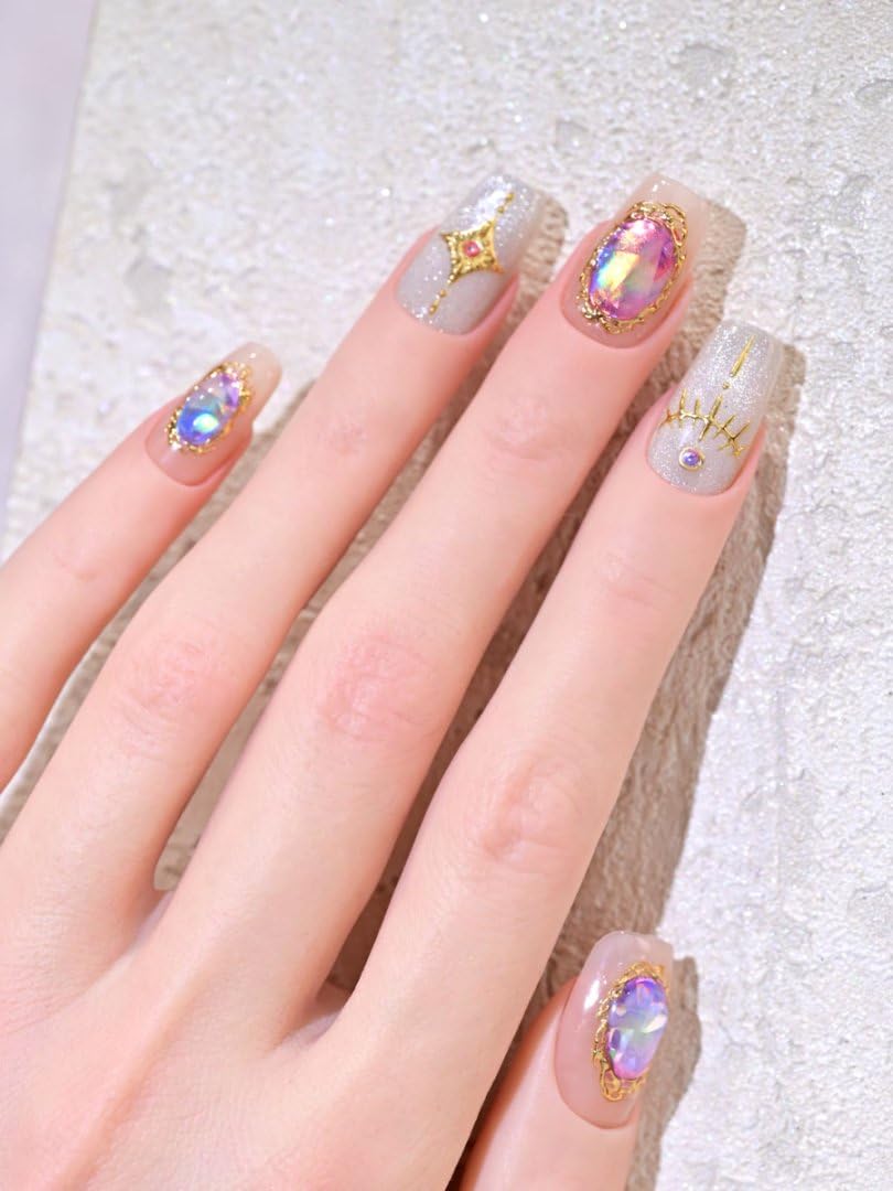 Gold Nail Stickers 5D Embossed Aurora Mirror Nail Art Stickers Self Adhesive Golden Nail Decals Marble Nail Designs for Women Girls Acrylic Nails Manicure DIY 1Sheet