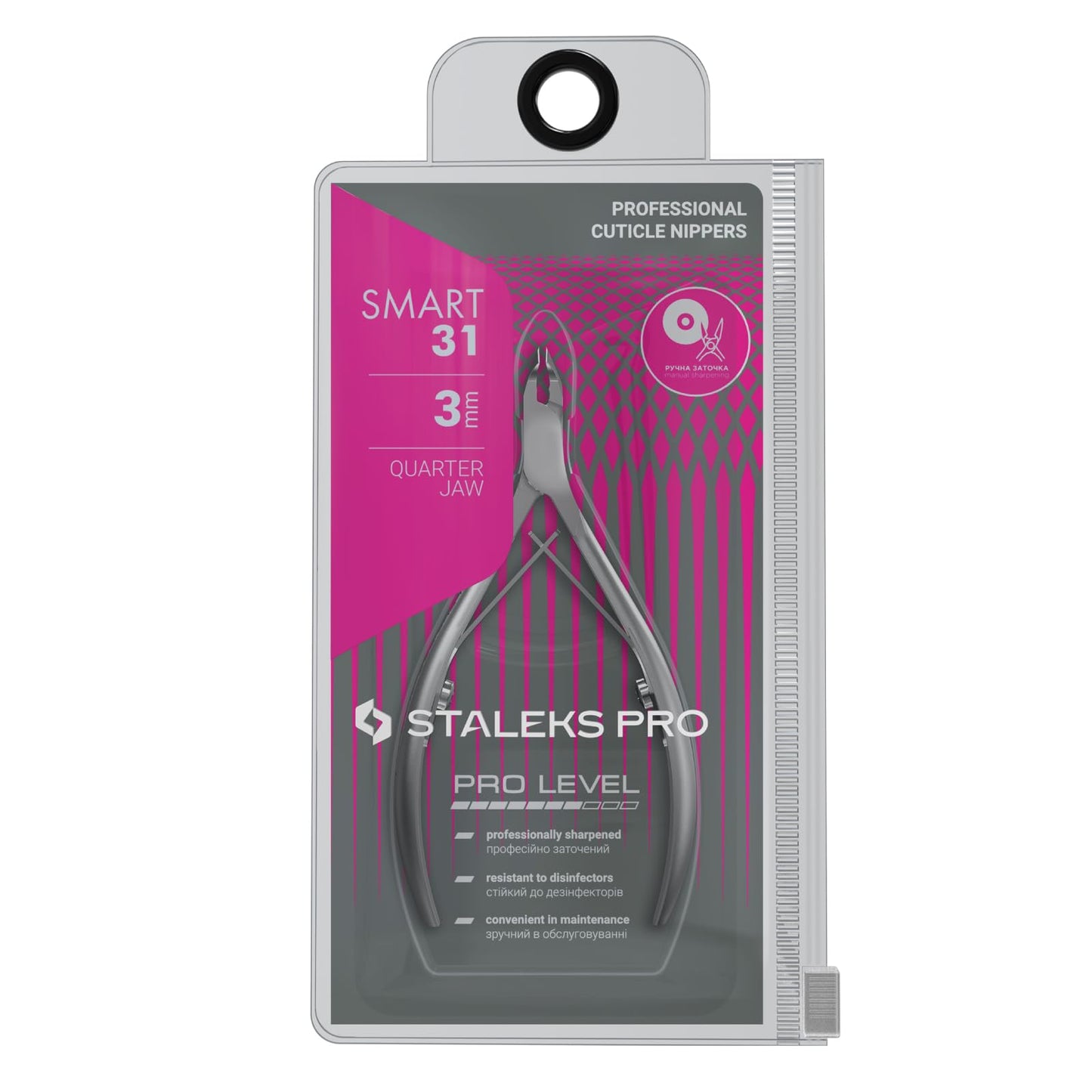 Staleks Pro SMART 31 Cuticle Nippers – 3mm Blade Cuticle Trimmer – Sharp & Durable Stainless Steel – Professional Manicure Tool