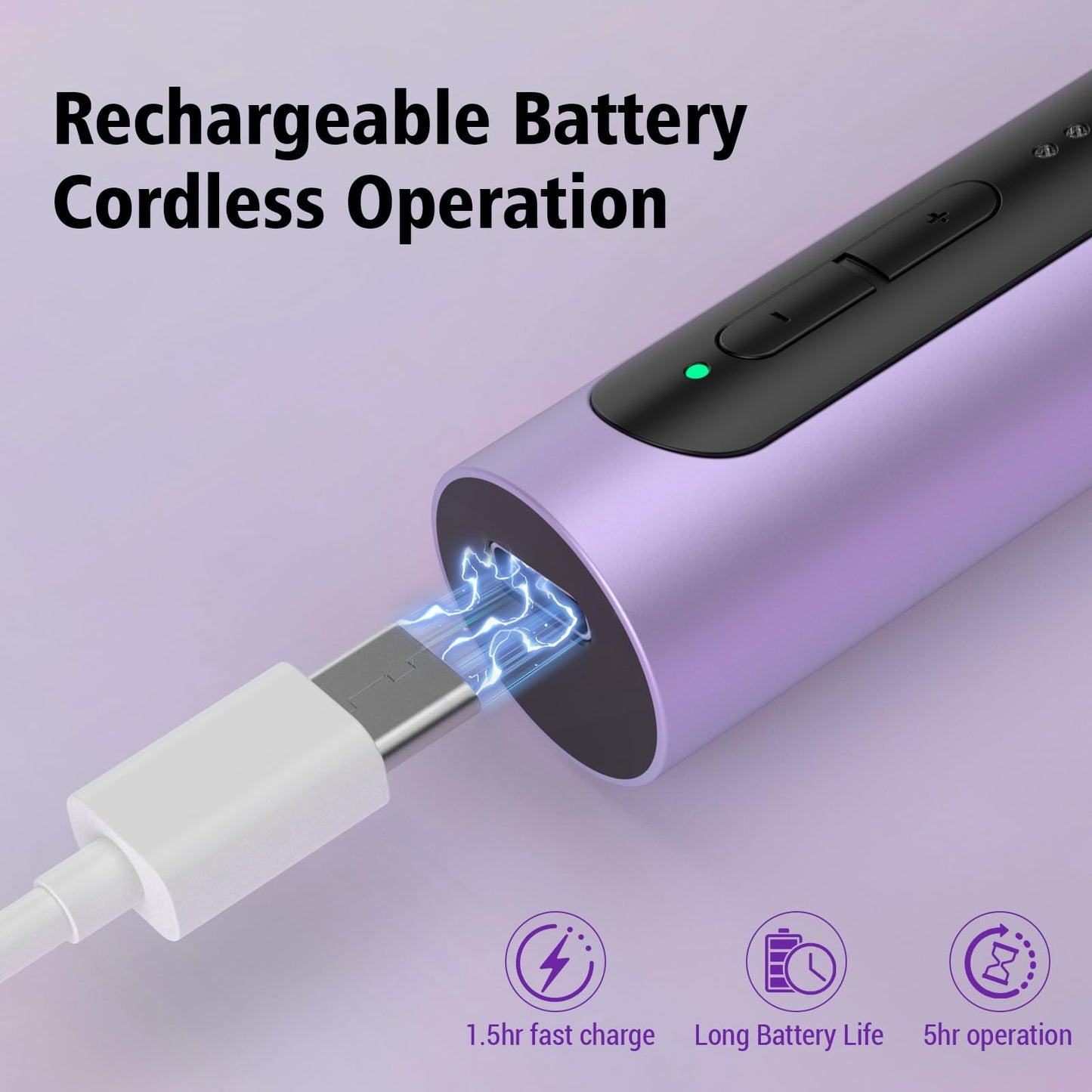 Electric Nail Drill Set, Cordless Electric Nail File Set Rechargeable, 5 Speed Portable Nail Drill Machine for Thick Nail Toenail Cuticle, Hand Feet Trimmer Buffer for Women Men Baby Pets