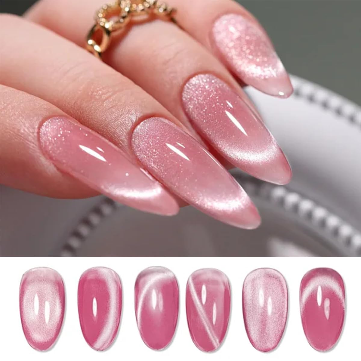2Pack Ring Cat Eye Magnet for Nails – Strong 2-in-1 Set with Stabilizer Tool, Y-Shaped & Hollow Ring Magnet for Halo, French, Wide Beam Effects, Portable Magnetic Nail Art Tool for Beginners & Pros