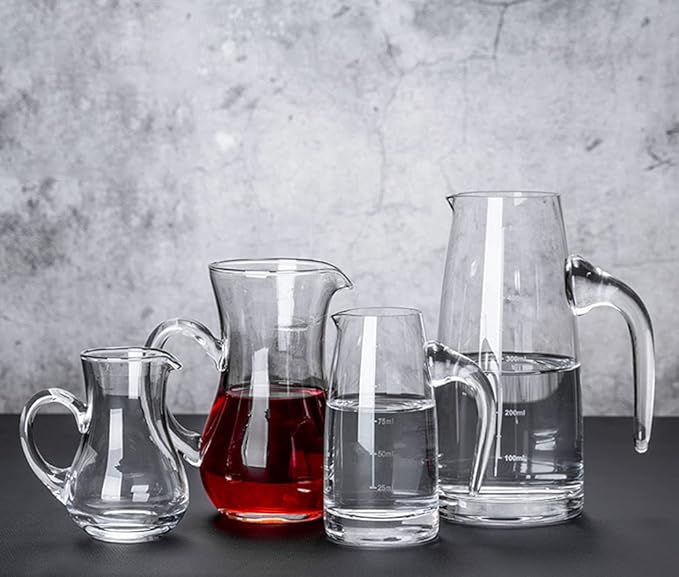 2pcs Glass Creamer Pitcher Scale Sauce Serving Pitcher Milk Creamer Jug,100ml