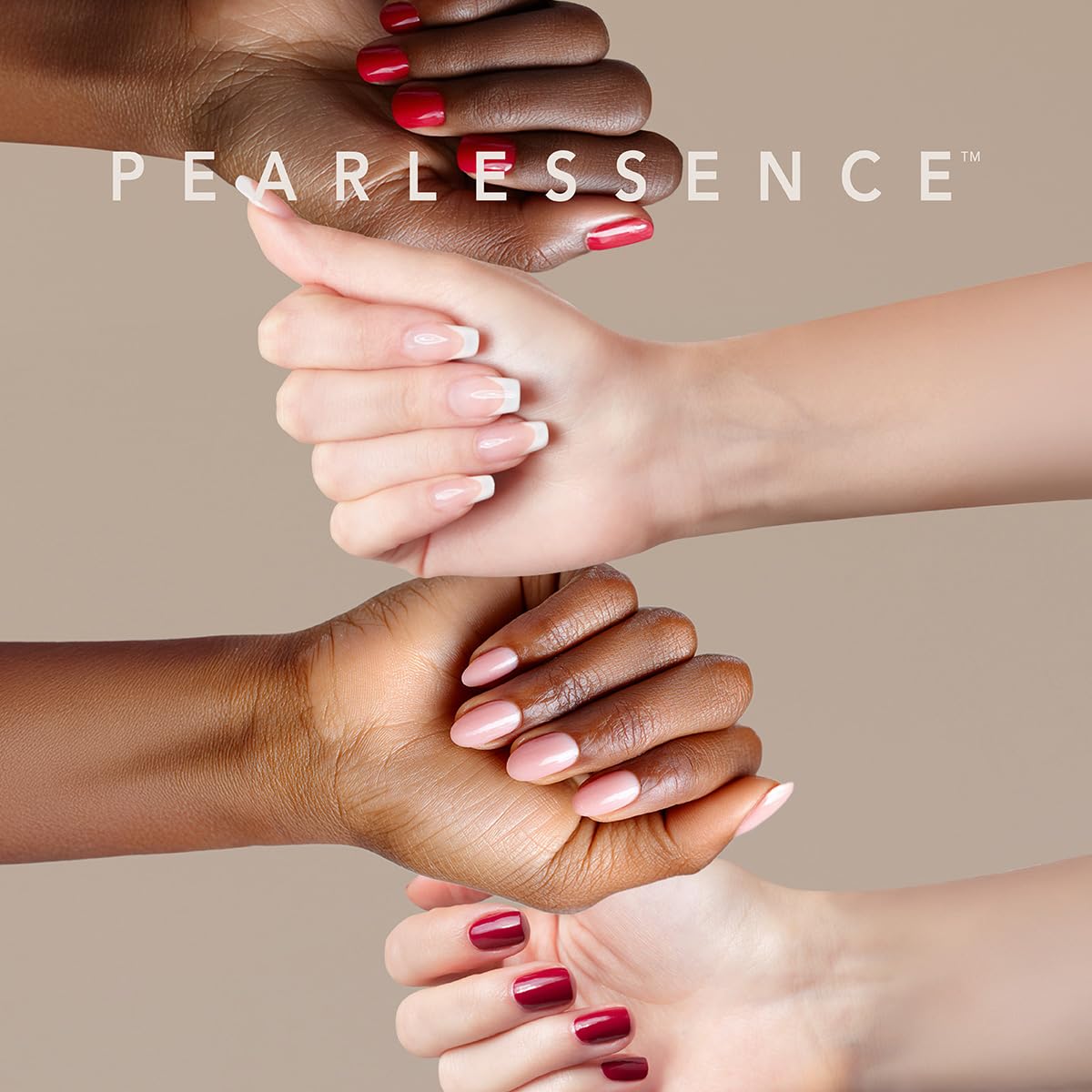 Pearlessence 48pc Almond French Press On Nails One Minute Press-On French Manicure Nails | 48-Count Mega Pack | Pink Blush & Nearly Nude | Medium Almond Shape | Easy Application, No Dry Time