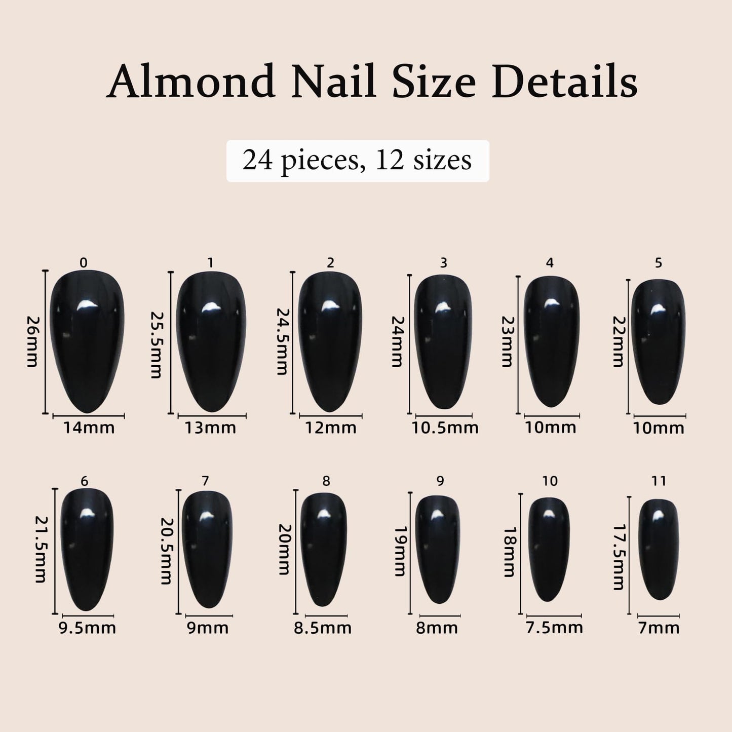24Pcs Chrome Press on Nails Medium Almond Fake Nails Black Aurora False Nails Glossy Quality Nail Tips Full Cover Glue on Nail Laser Acrylic Stick on Nails for Women Quick Manicure Kit