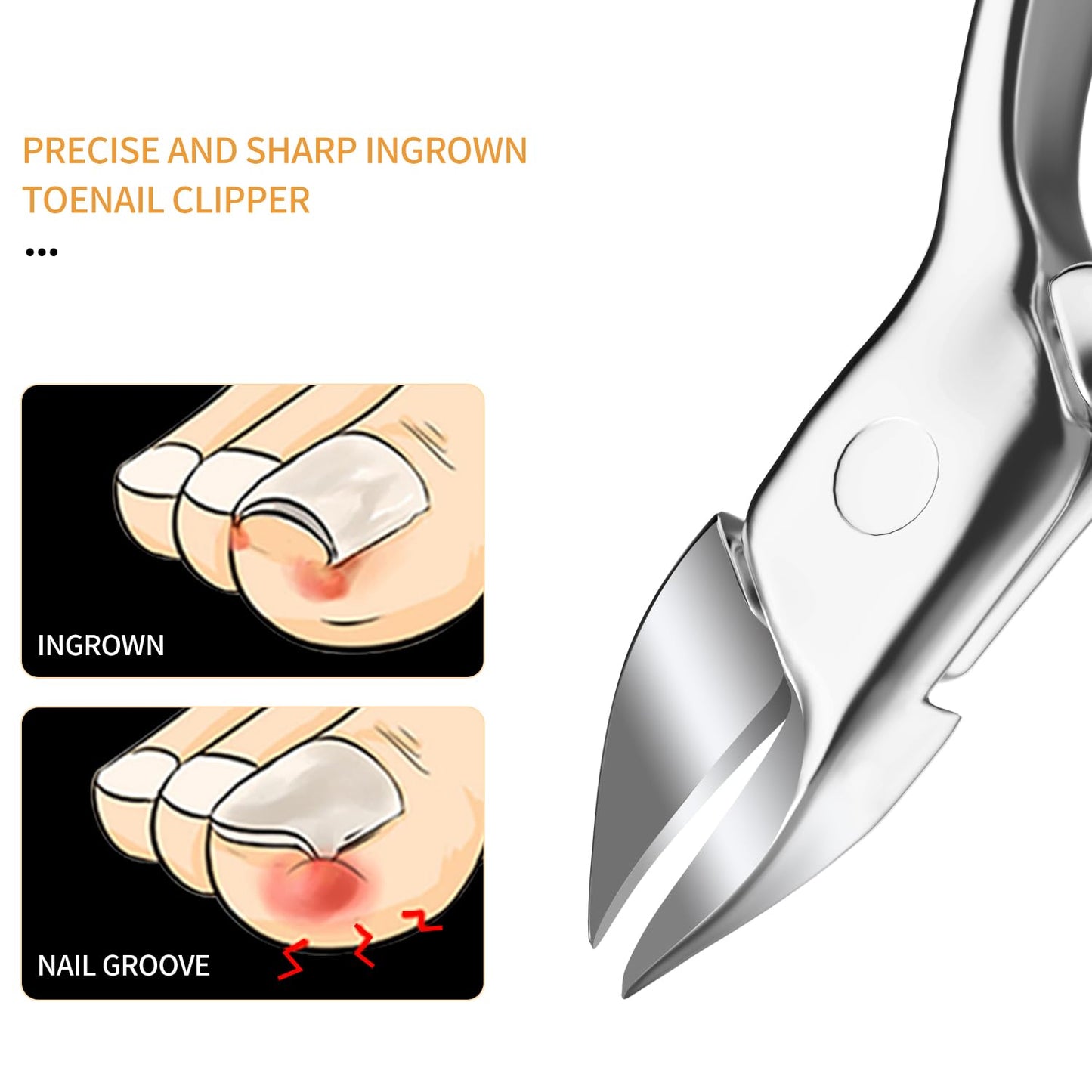 ESSBES Precision Nail Grooming Manicure Sets Pedicure Kits Stainless Steel Nail Clipper Personal Care Tools with PU Leather Case