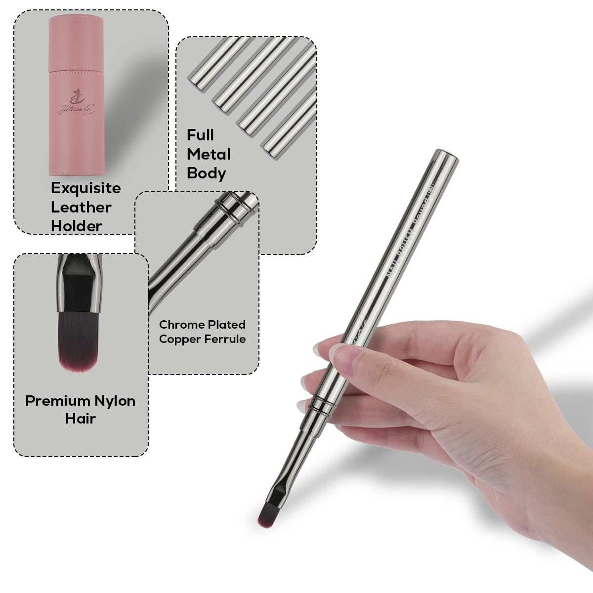 yihuale 12Pcs Nail Art Brushes, Nail Gel Polish Painting Brush Nail Liner Brush, Nail Brush Gift for DIY Manicure Salon at Home (silver)