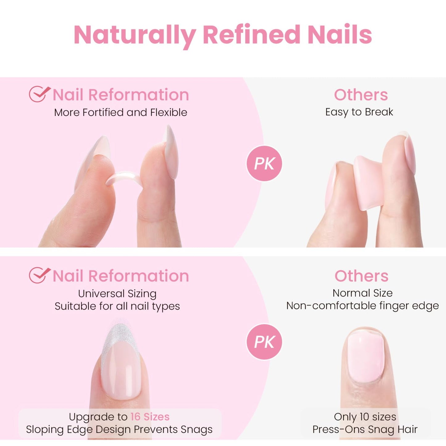 Nail Reformation Press On Nails, Burgundy Red Medium Almond Fake Nails with Cat Eye Velvet Finish, Natural Reusable Opaque Stick On Nails in 15 Sizes - 30 Nail Kit with Glue, Manicure Gifts for Women