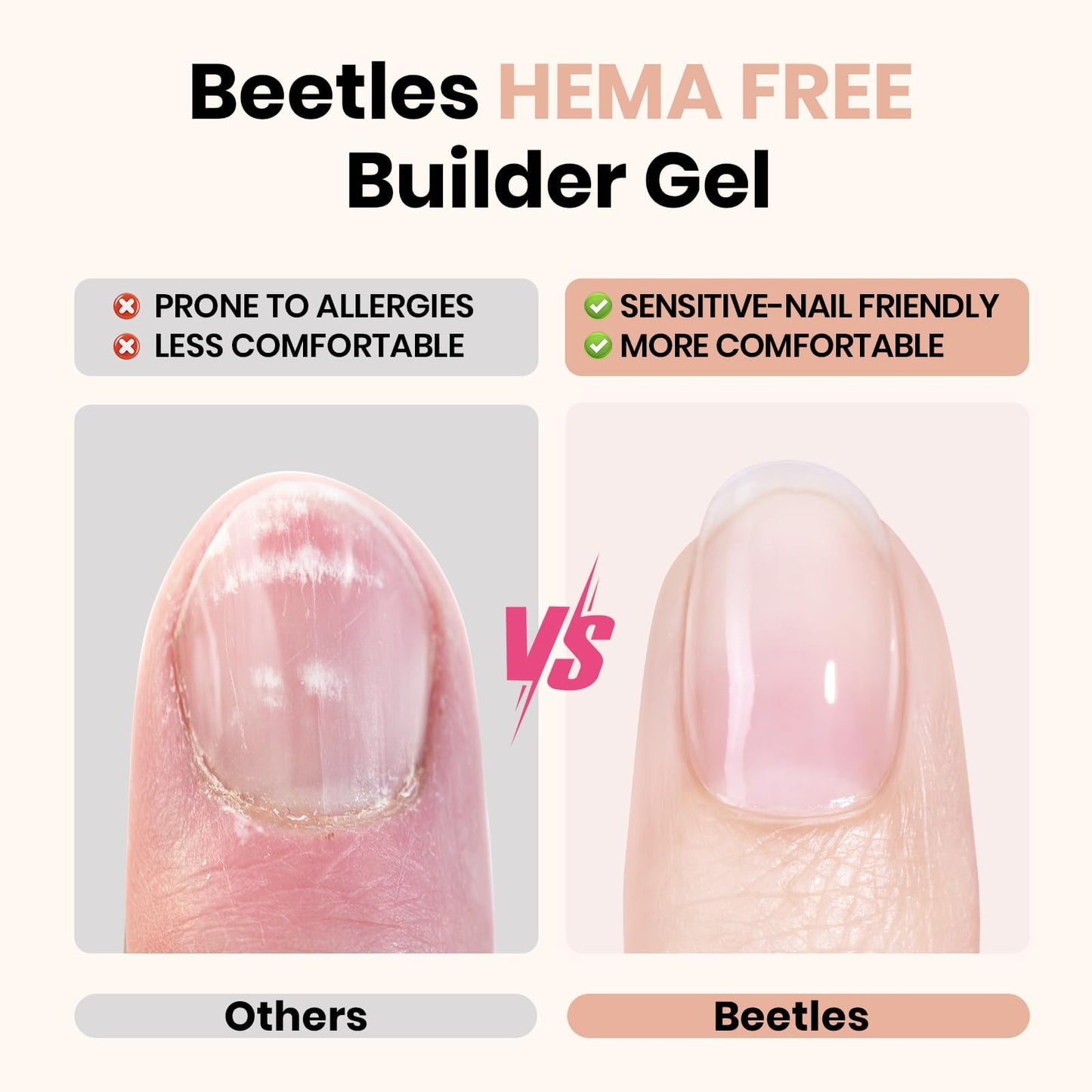 Beetles Builder Gel Nails Kit HEMA Free & Handheld Nail Lamp,8 in 1 Clear Natural Nude Building Gel with Base & Top Coat,for Nail Thickening Strengthening Building Apex for Beginner DIY Salon at Home