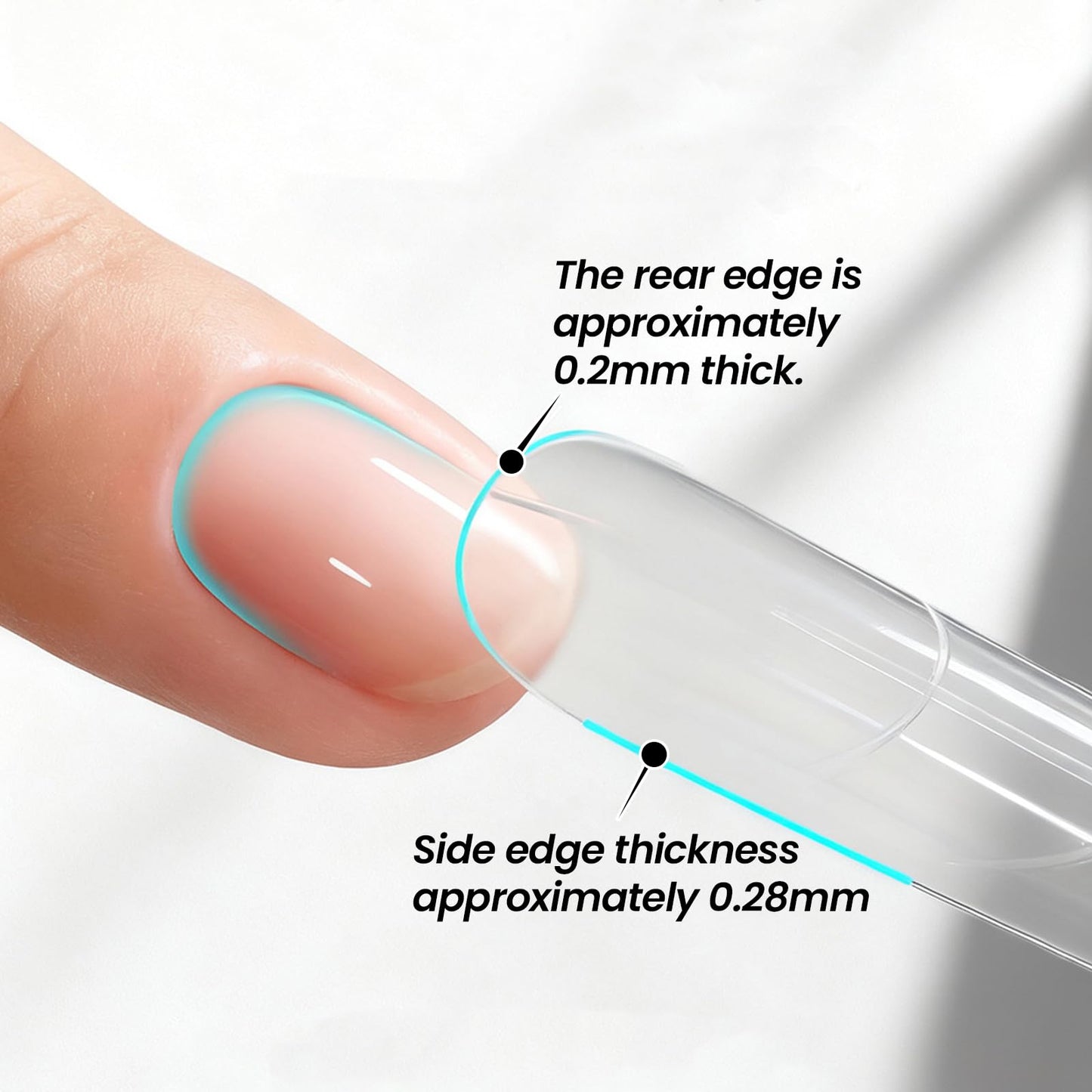 Sandwich Nail Dual Forms - 240Pcs | Almond Round Shape Nail Extension Kit with Alignment Guides | Reusable Mold for Builder Gel & Polygel (Long coffin shape)