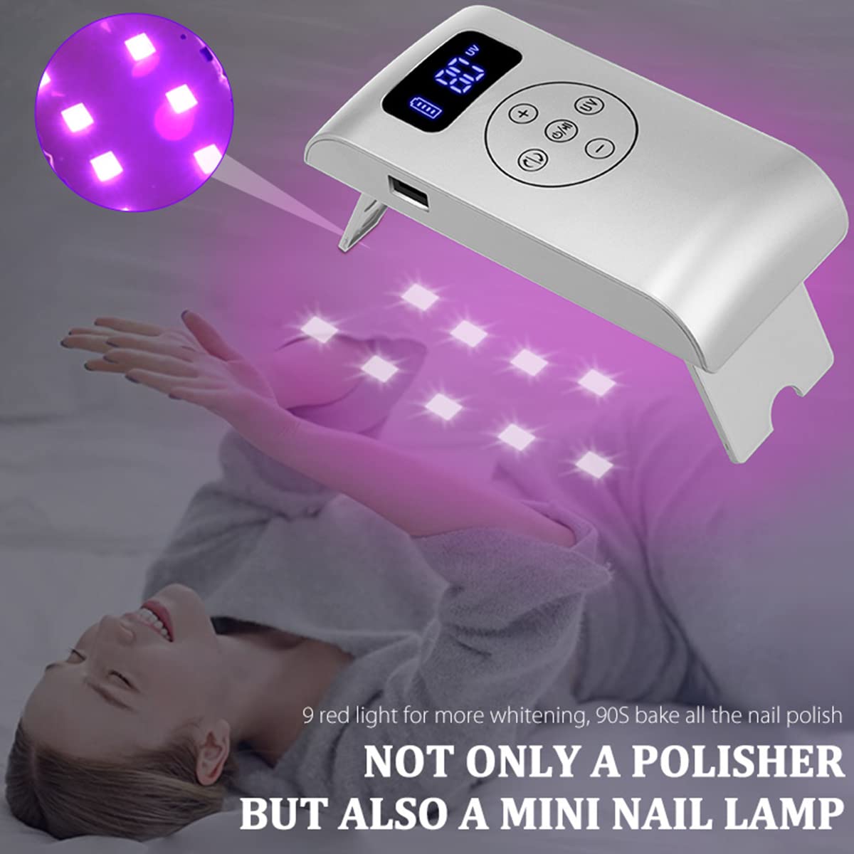 3 in 1 Portable Electric Nail Drill,Compact 35000 RPM Electrical Professional Nail File Kit, Nail Dryer UV Lamp Manicure for Acrylic, Gel Nails, Manicure Pedicure Polishing Shape Tools (Pink)