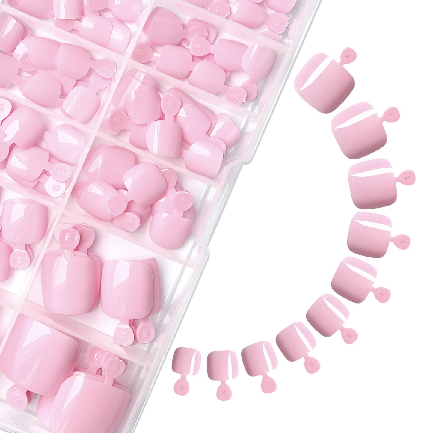 Lifextol 120PC Pink Press on Toenails for Women Fake Toe nail Press ons Acrylic Toe Press on Nails Set, Pink Press on Toe Nails Press on Fake Toenails Press ons Acrylic Toe Nail Tips Kit & Glue Tab-Q