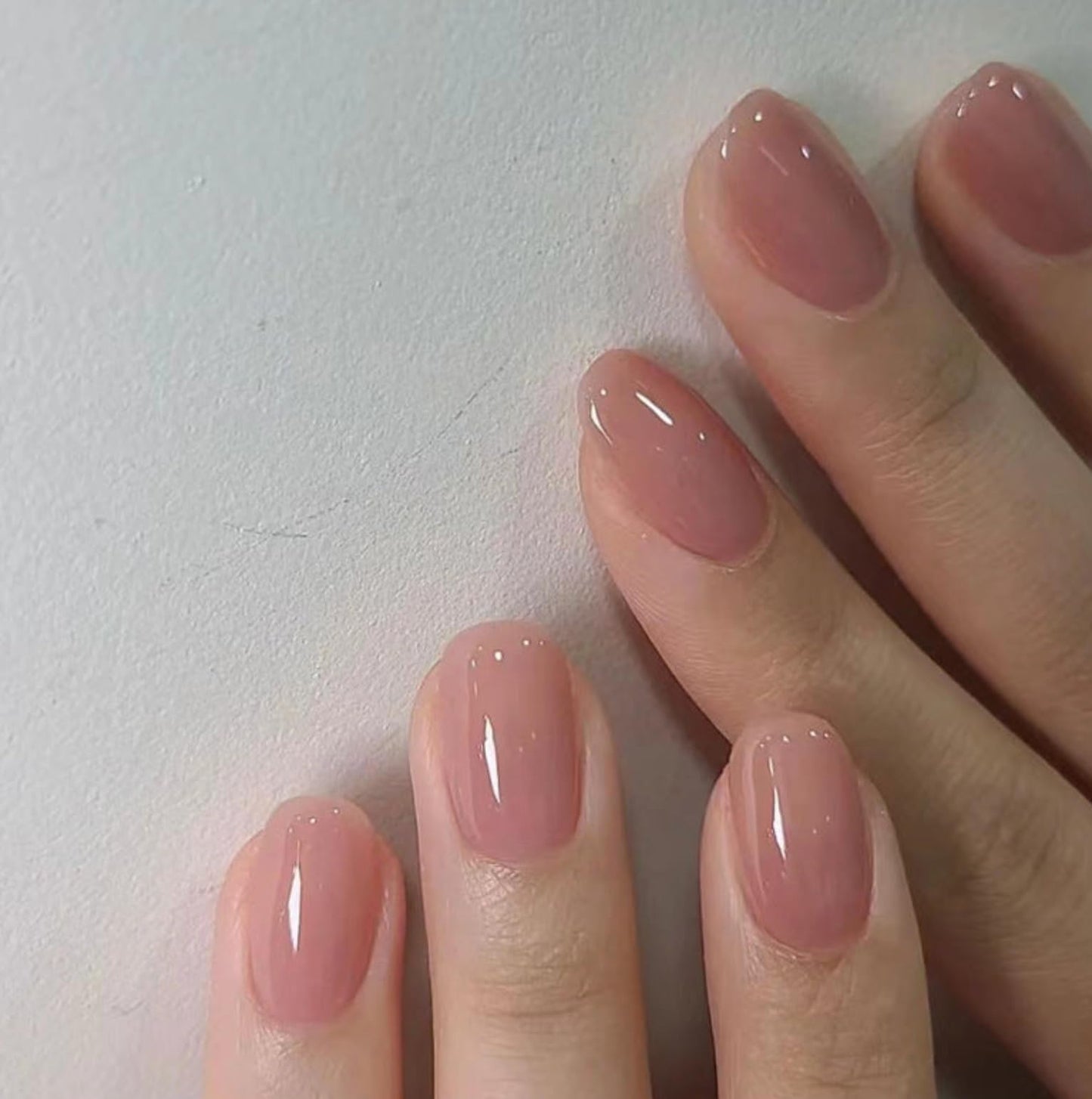 CurvLife Soft Gel Extra Short Press on Nails, 30Pcs Honey Peach Pink Oval Acrylic Fake Nails with Design Full Cover for Women Reusable Square Press on Nail Kit with Nail Glue Adhesive Tabs
