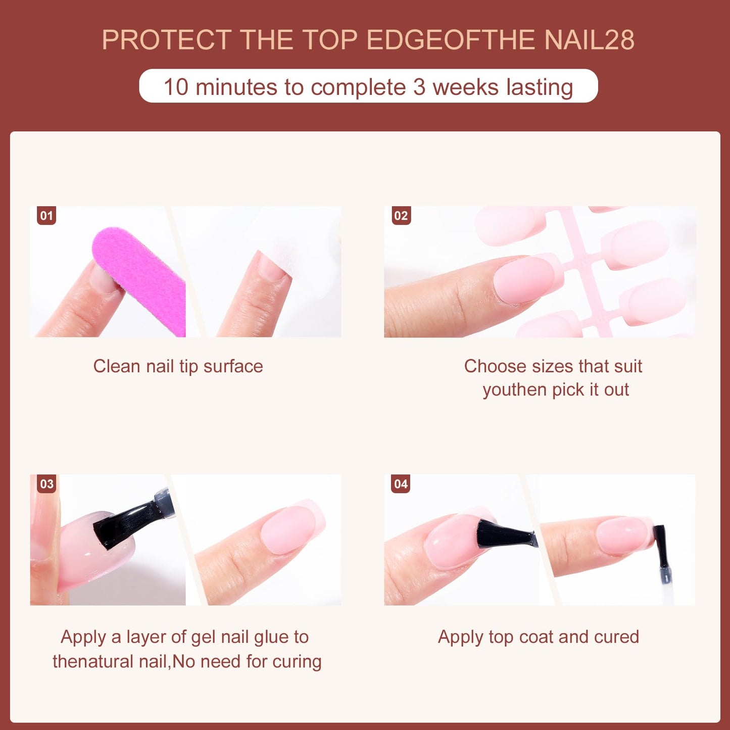Jellyqueen French Gel Nail Tips 150Pcs Short Square French Tip Press on Nails No Need to File Tips Pre-lasting, Fake Nails for Nail Art DIY 15 Sizes for Women, DIY Salon Style (A18-02-06)