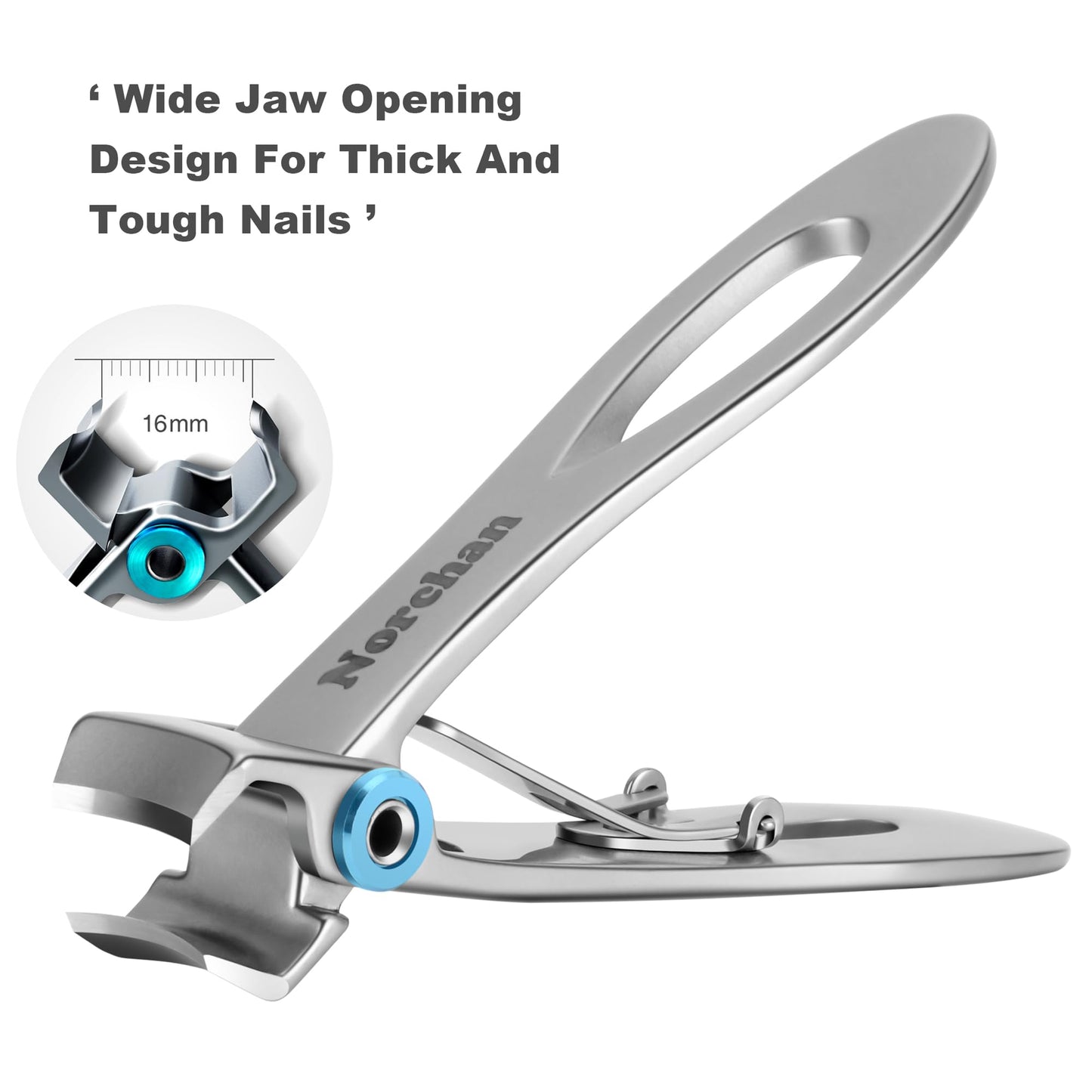 NORCHAN Large Nail Clippers Set, 5-Piece Sharp Toenail and Fingernail Clippers with Nail File, Ideal for Men and Women (Premium, Big Size, Heavy-Duty Design)