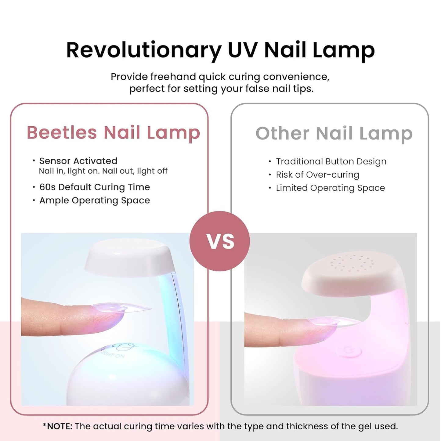 Beetles Gel Nail Kit Medium Almond with Dehydrator and Primer, 576Pcs Half Matte Etch-X Gel Nail Tips Solid Glue Mini Lamp Acrylic Nail Tips Easy DIY Nail Extension Set Gift for Women