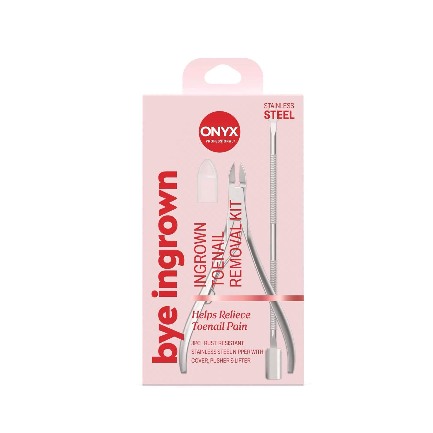 Onyx Professional 3 Piece Thick Toenail Grooming Kit - Includes Stainless Steel Toenail Clippers and 2 Tools for Smoothing, Shaping and Cleaning, Cut Through Thick Toenails, Healthy Feet