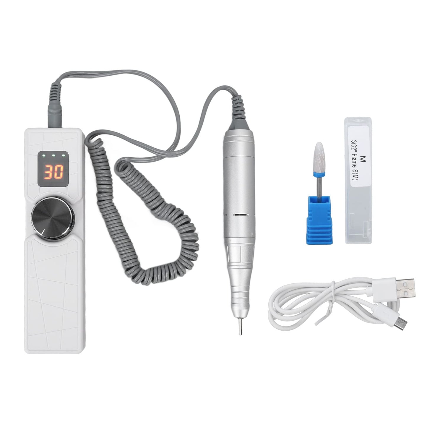 Electric Nail Drill, Electric Nail File Manicure Set, 30000 Rpm rpm USB Nail Clipper Set, Electric Pedicure Set, Polishing Tools, Nail Clipper Set for Gel Nails & Callus Removal