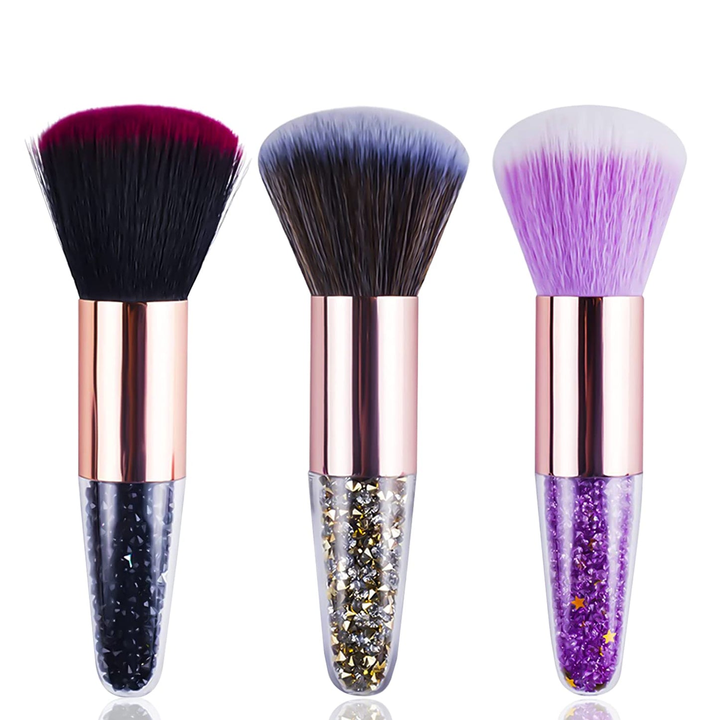 SILPECWEE 3Pcs Nail Art Brushes Nail Dust Brush Nail Cleaning Brush Blush Brush Makeup Brushes Nail Powder Brush Manicure Brush Nail Art Supplies
