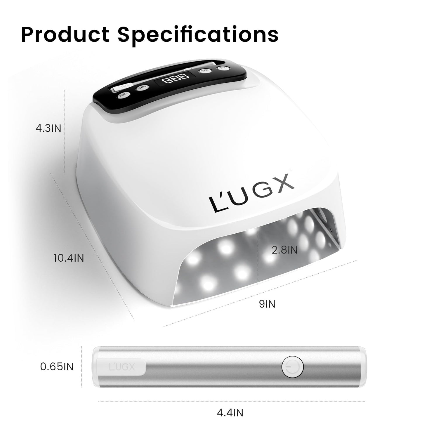 L'UGX 2 in 1 UV LED Nail Lamp, UV Light for Gel Nails, Nail Dryer with Handheld Gel Light for Nail Polish, Perfect for Home Salon Manicure