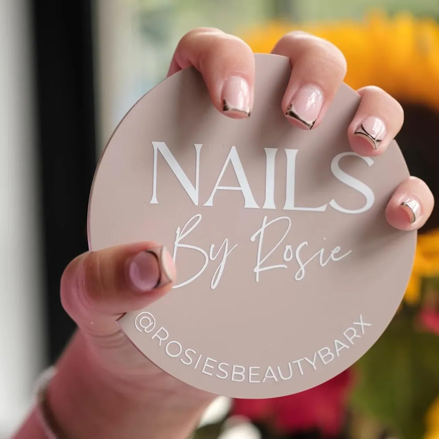 Personalized Acrylic Nailfie Disc, Personalized Nail Photo Prop Acrylic Photo Prop Social Media Prop Nailtech Gift Nail Selfie Sign Christmas Gift For Nail Artist