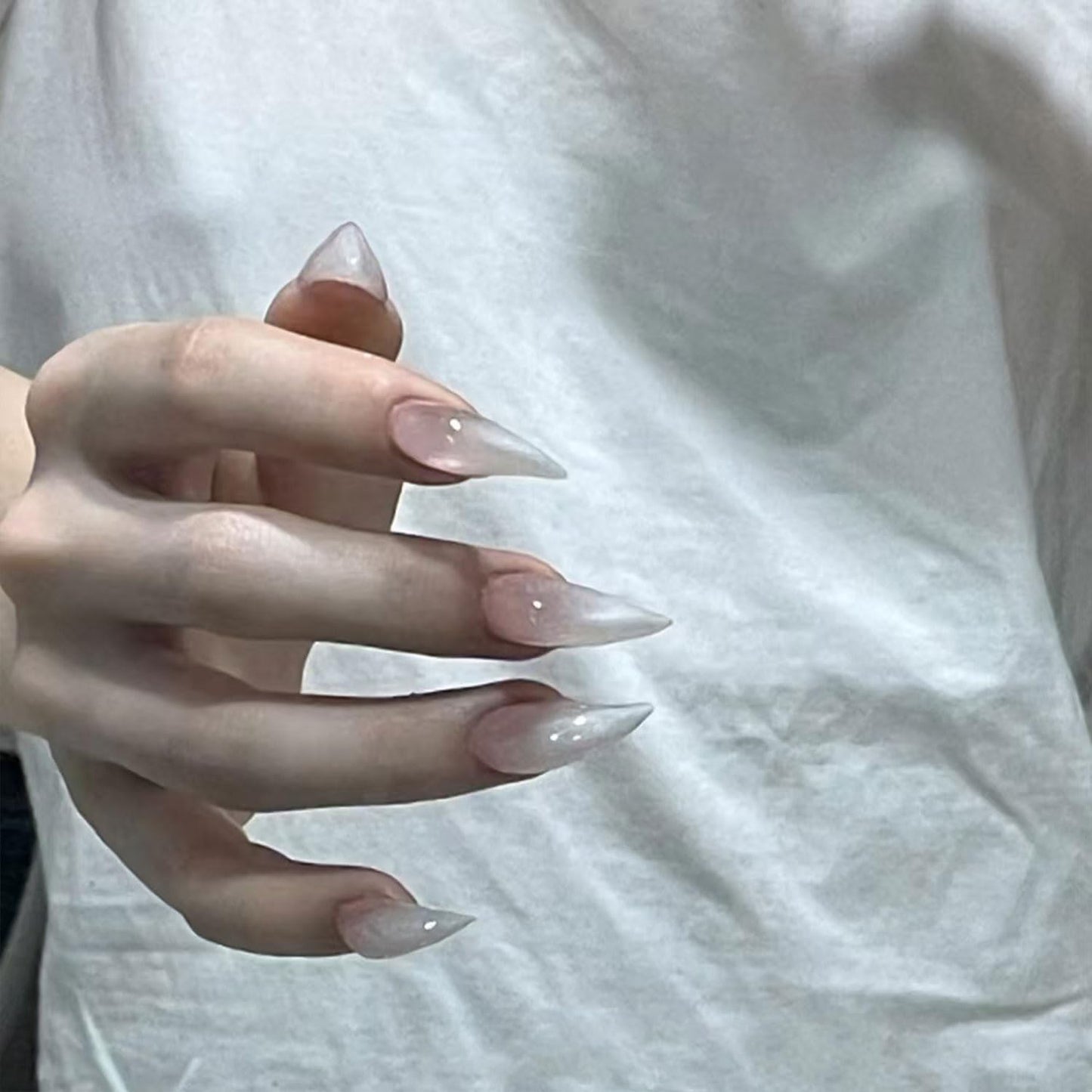 10 Pcs Handmade Press on Nails Short Curved Unique Stiletto Eagle Claw Acrylic Fake Nail with Dragon Claw Design Thickened Goth Nails Press Ons Full Cover Reusable Nail for Women（S）