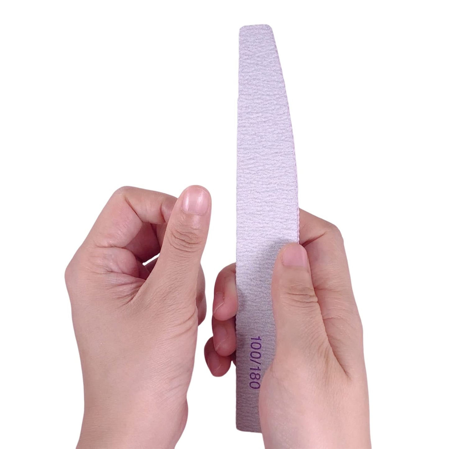 Nail Files (50 Pcs), 100/180 Grit Nail File Emery Board Bulk for Acrylic Nails and Natural Nails, Limas para Unas Acrilicas Profesional Pack Filers for Gel Nail Double Sided Manicure Curved Gray